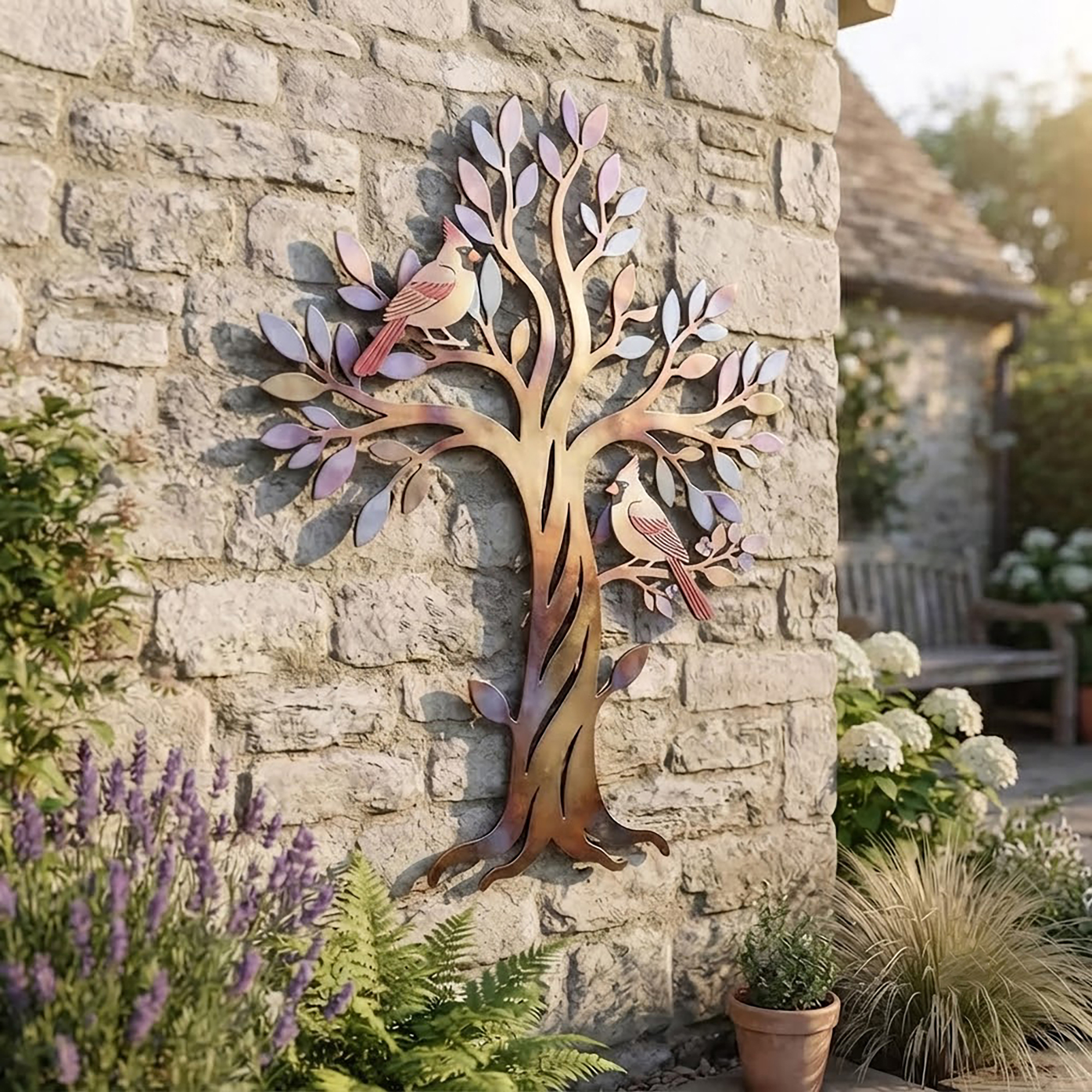 Cardinal Tree Metal Wall Art