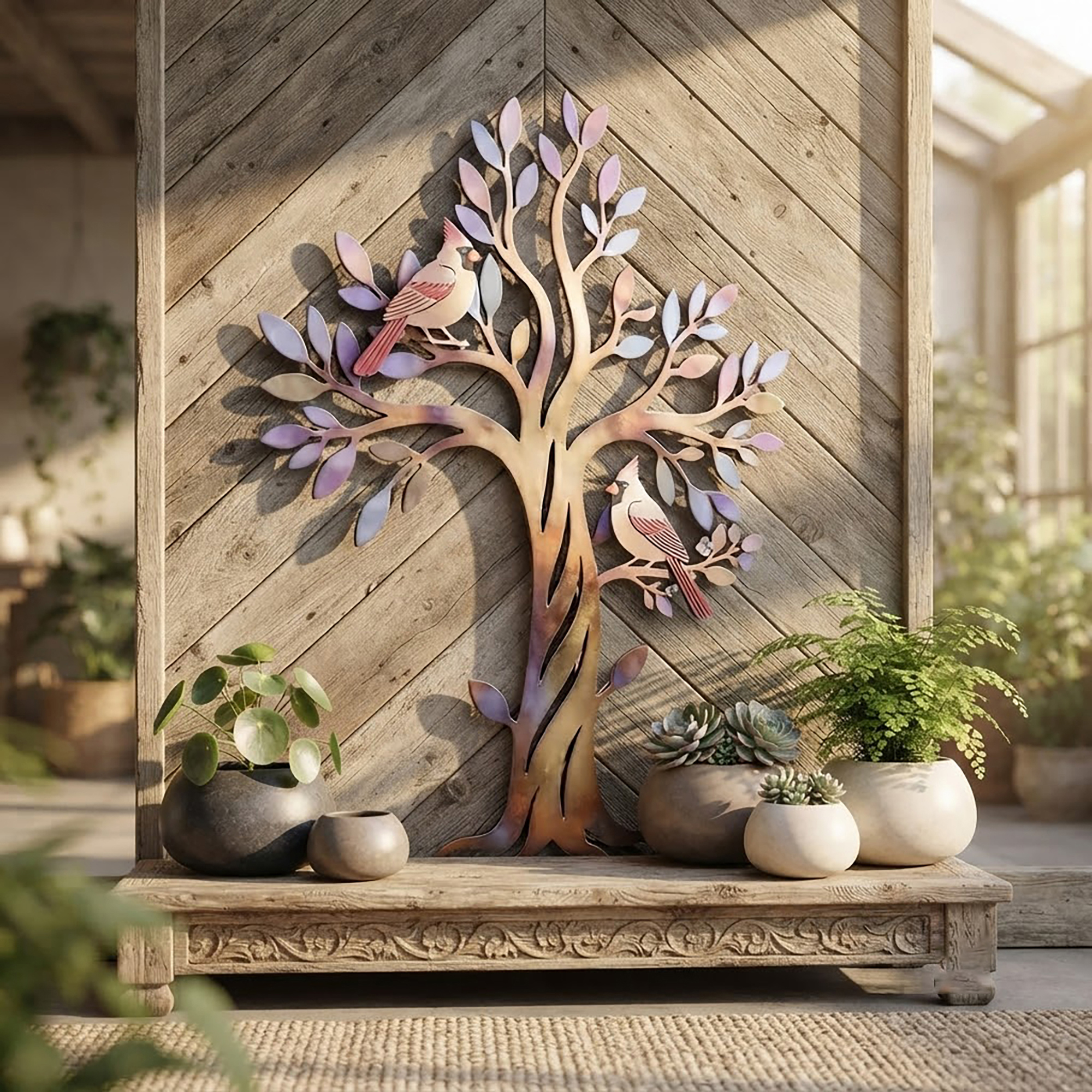Cardinal Tree Metal Wall Art - product view 2