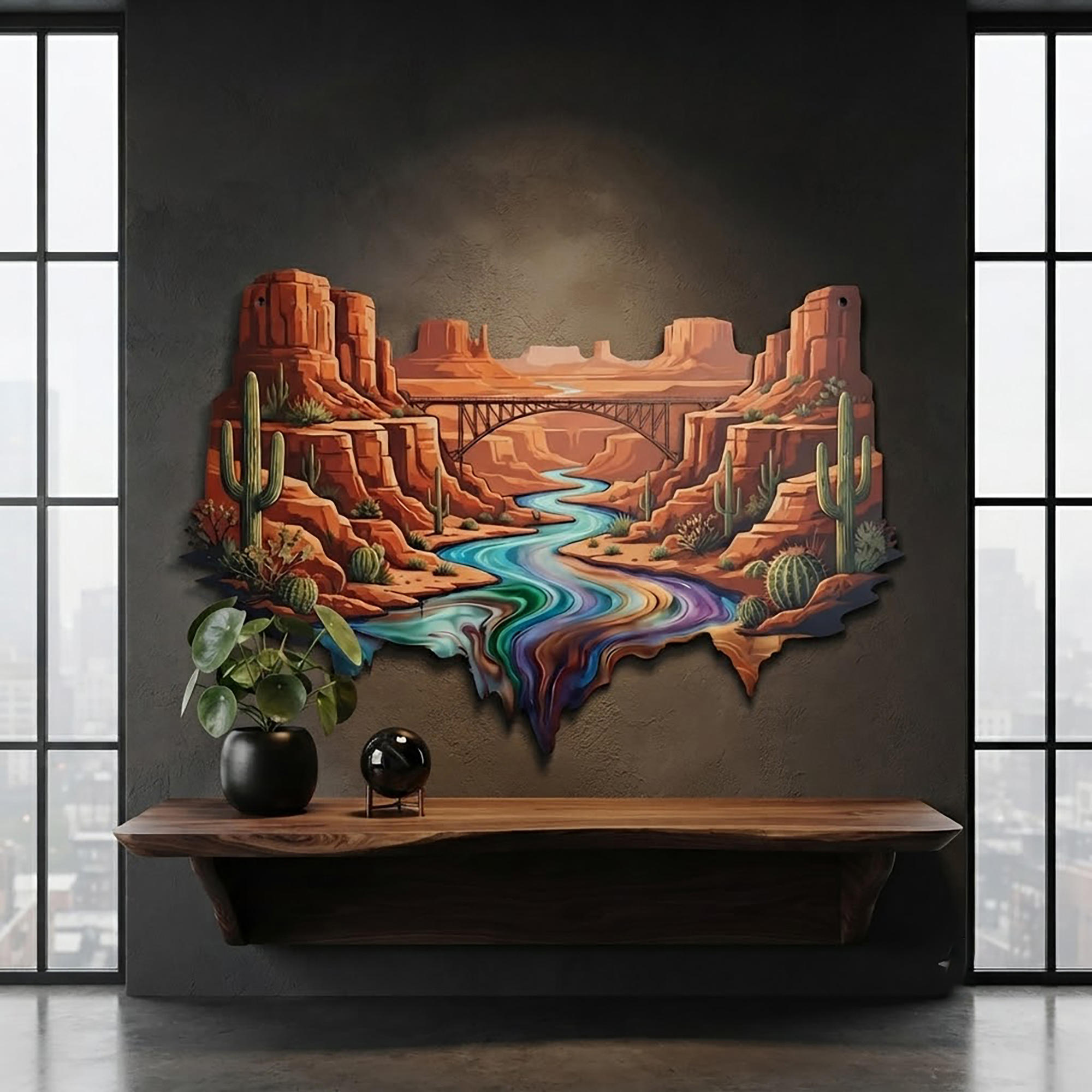 Colorful Desert Canyon Metal Wall Art - product view 2