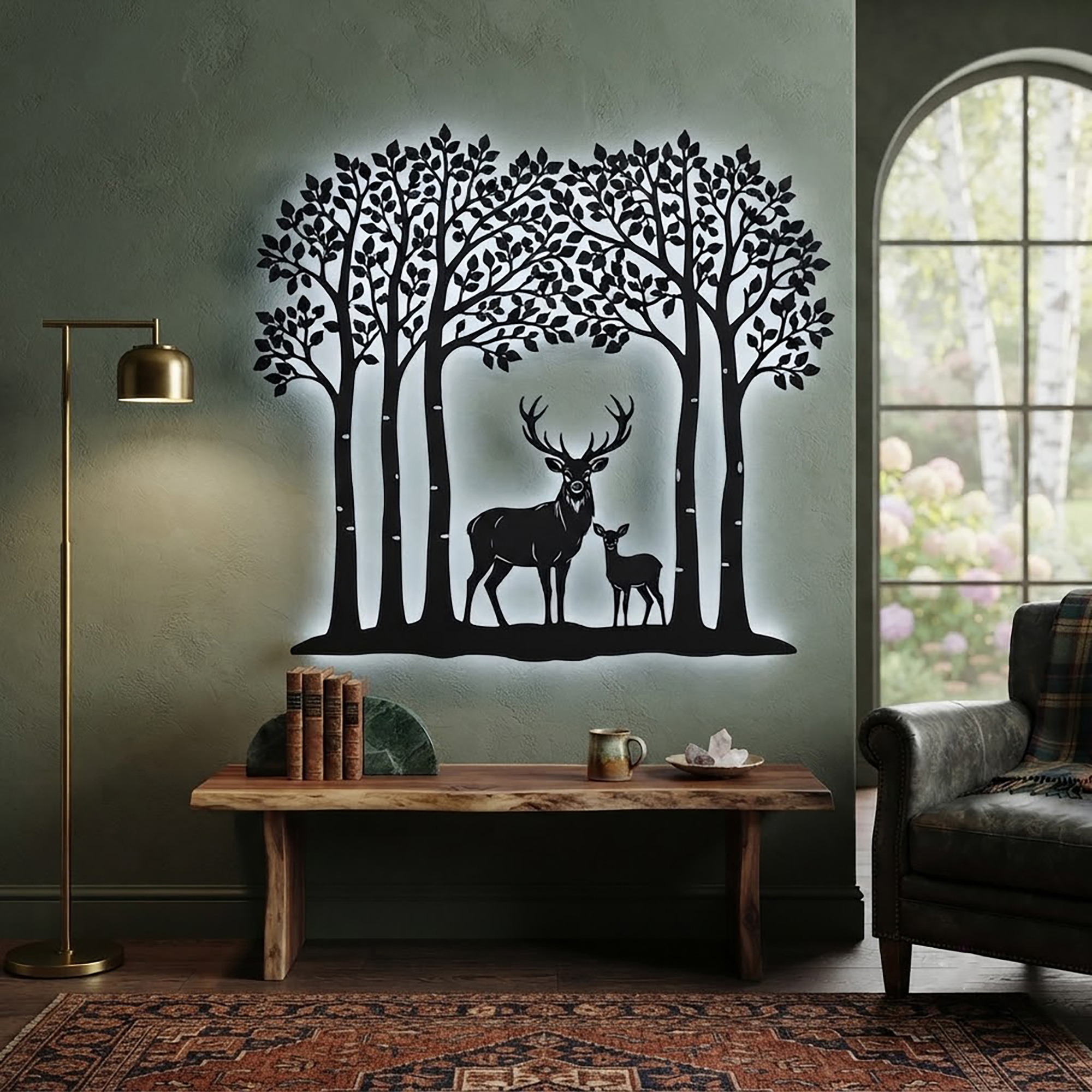 Deer Family LED Metal Wall Art - product view 2