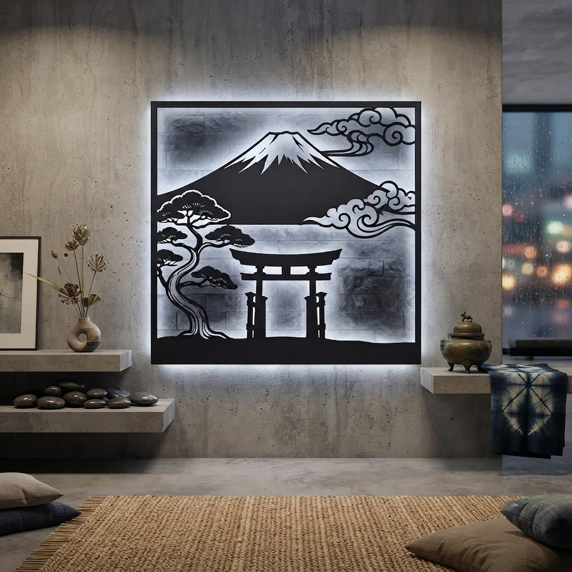 Mount Fuji LED Metal Wall Art - product view 2