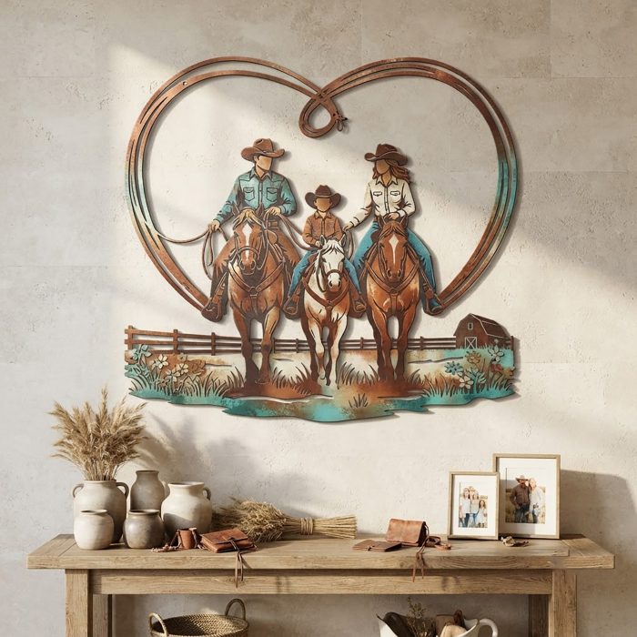 Western Family Metal Wall Art