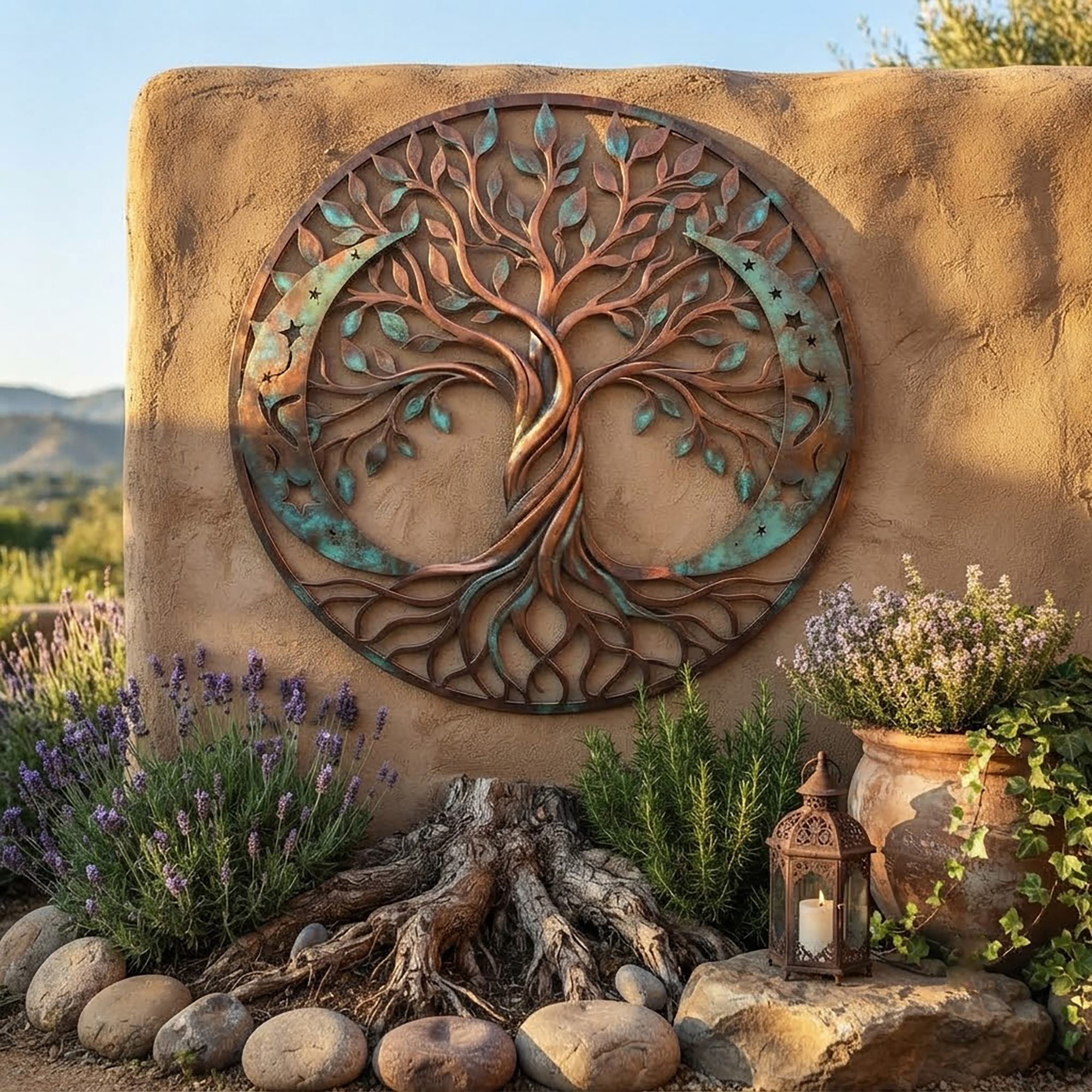 Tree of Life Moon Metal Wall Art - product view 2