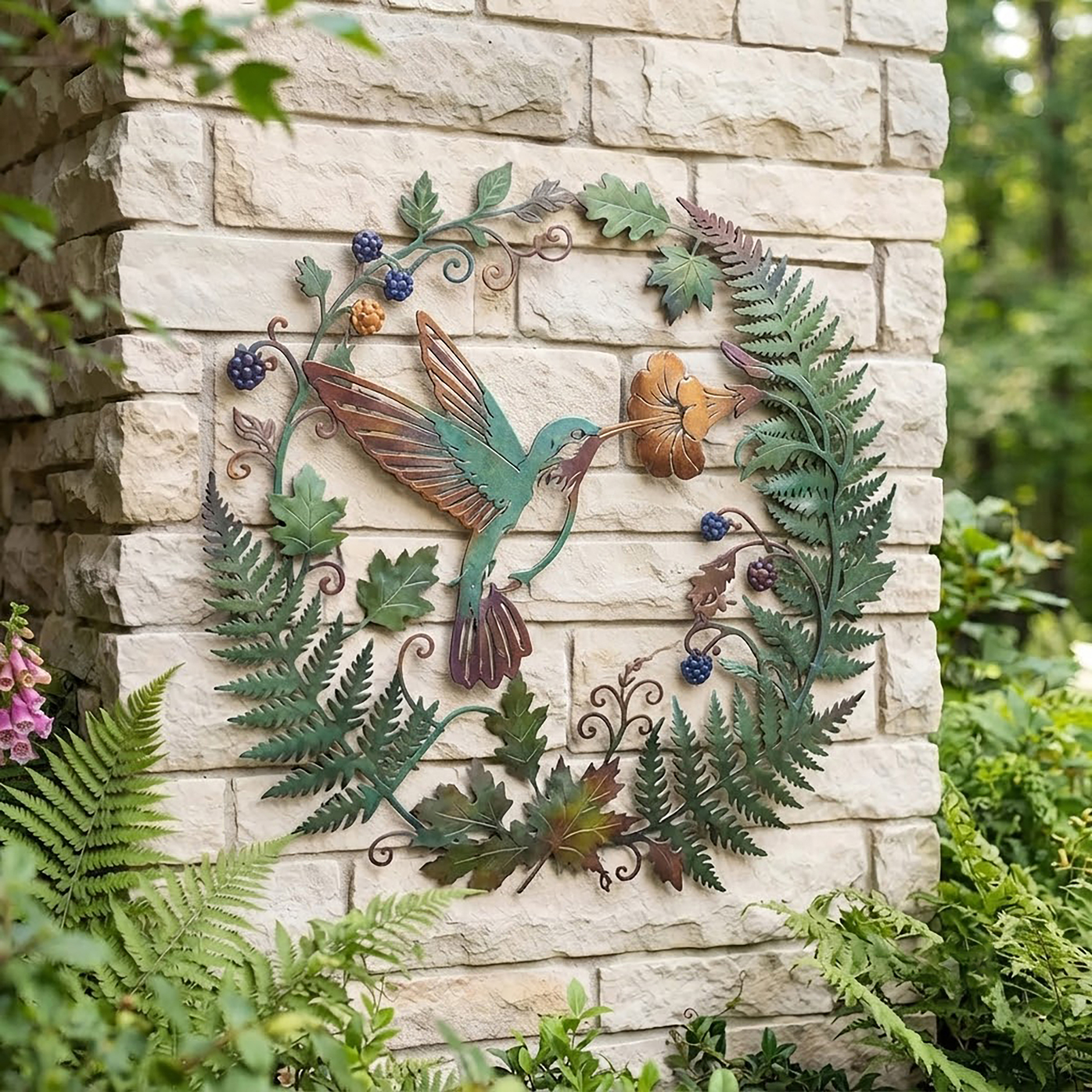 Hummingbird Metal Wall Art - product view 2