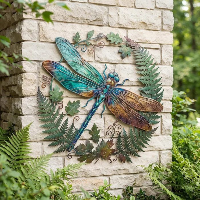 Colorful Dragonfly Metal Wall Art