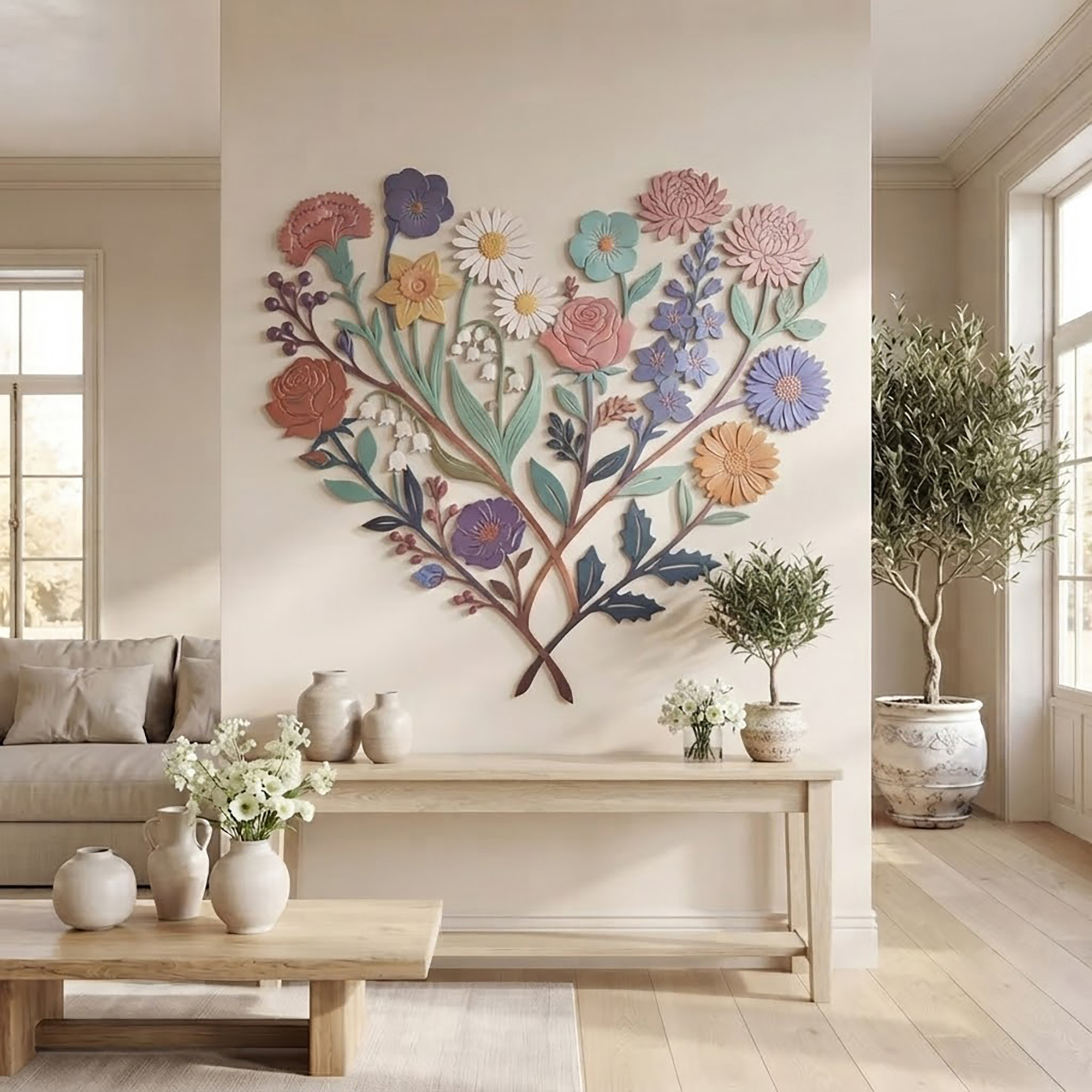 Wildflower Bouquet Metal Wall Art