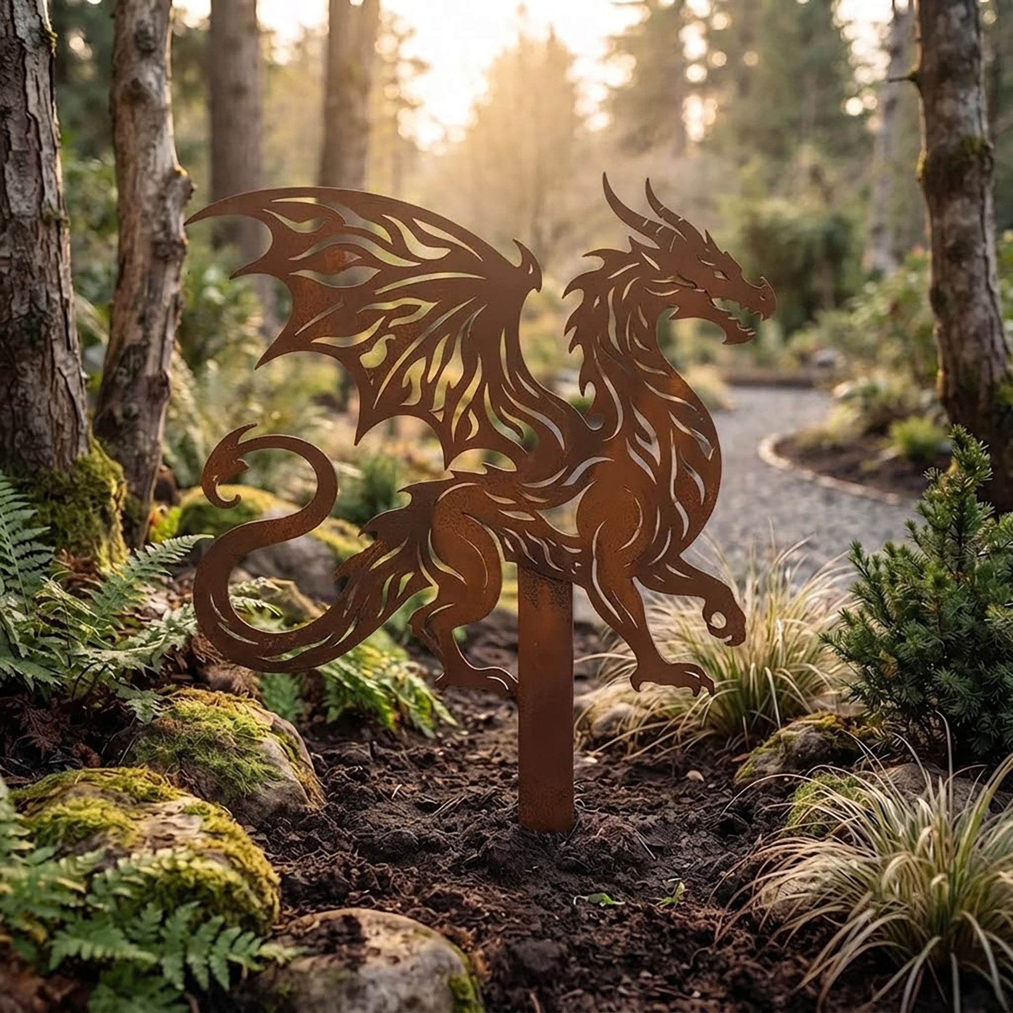 Dragon Metal Garden Stake
