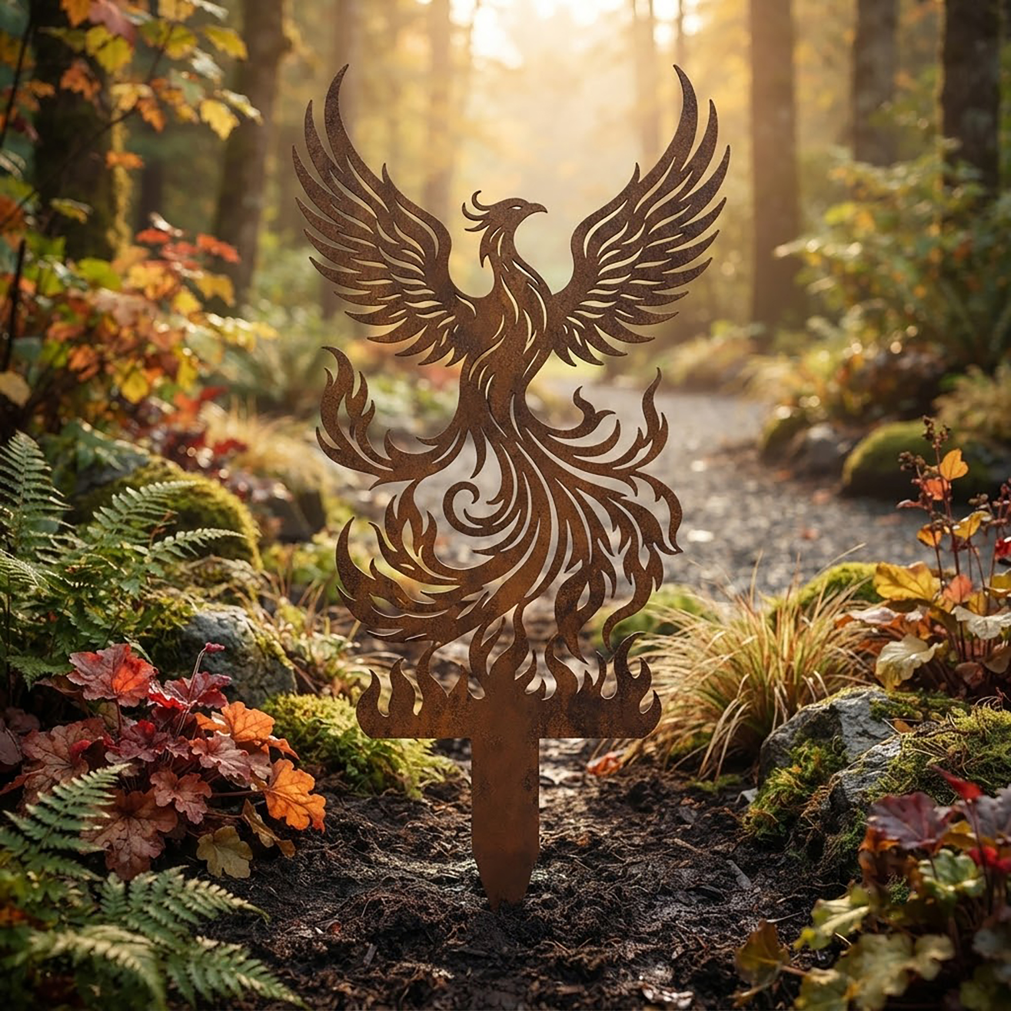Phoenix Metal Garden Stake
