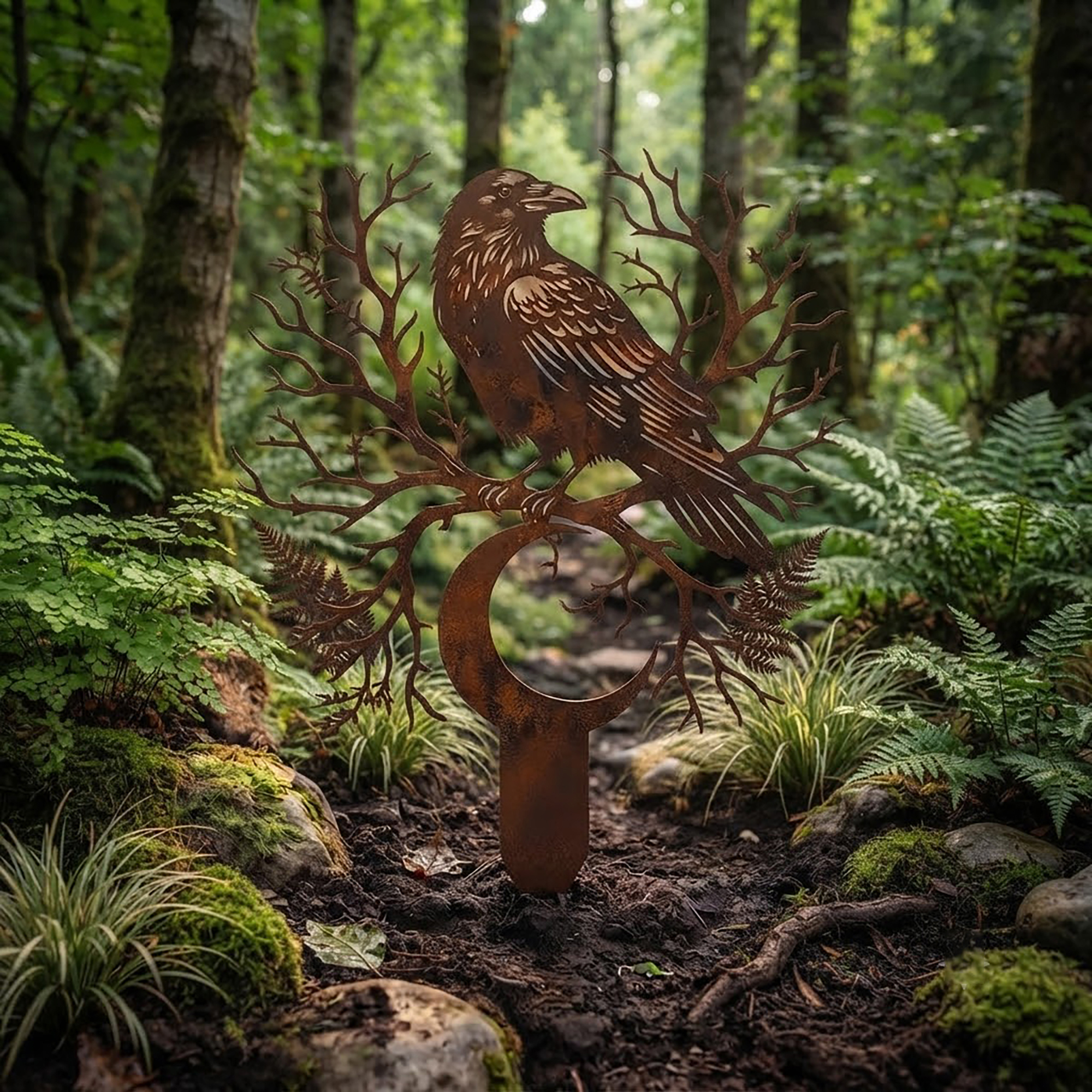 Raven Metal Garden Stake - product view 2