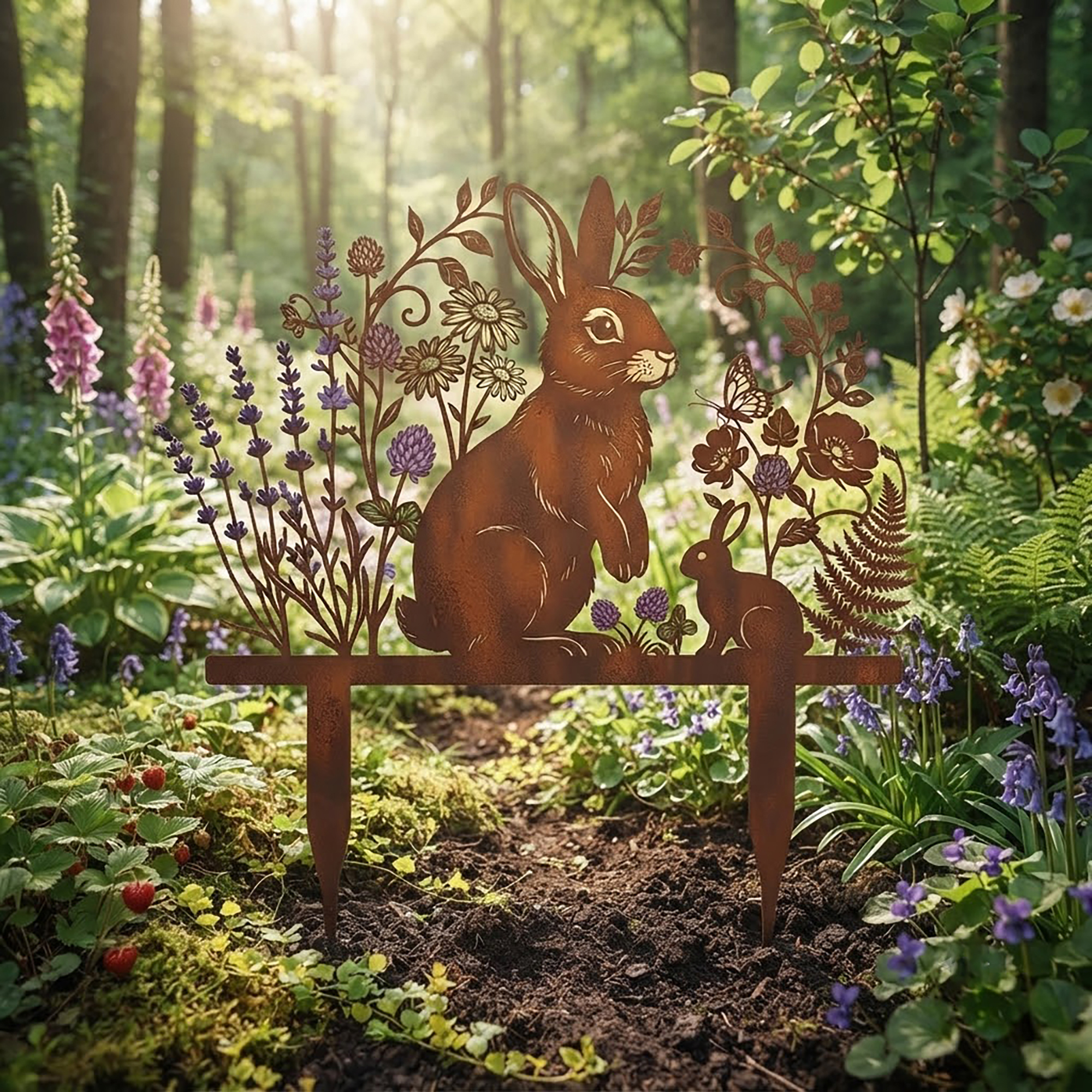 Rabbit Metal Garden Stake - product view 2