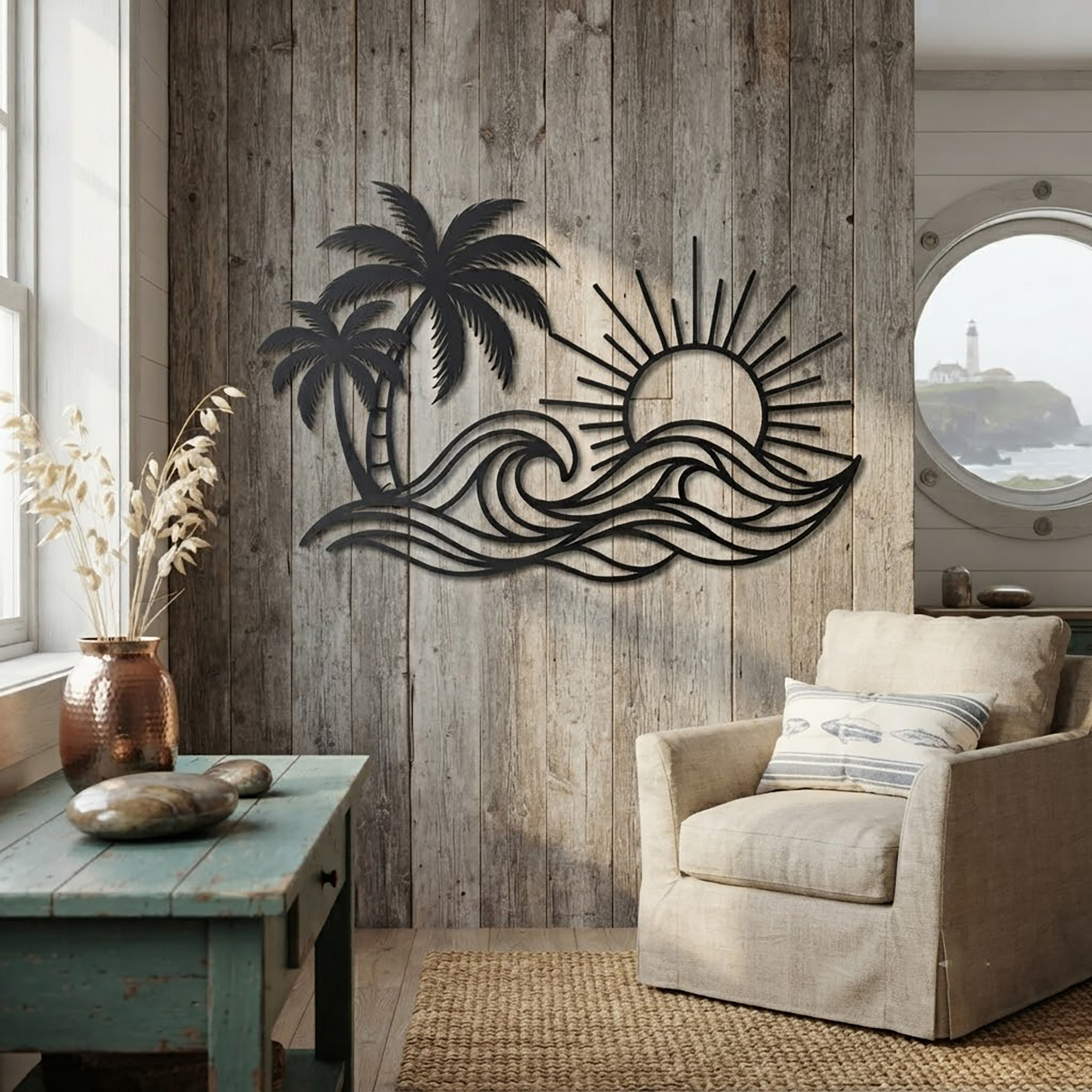 Ocean Wave Metal Wall Art - product view 2