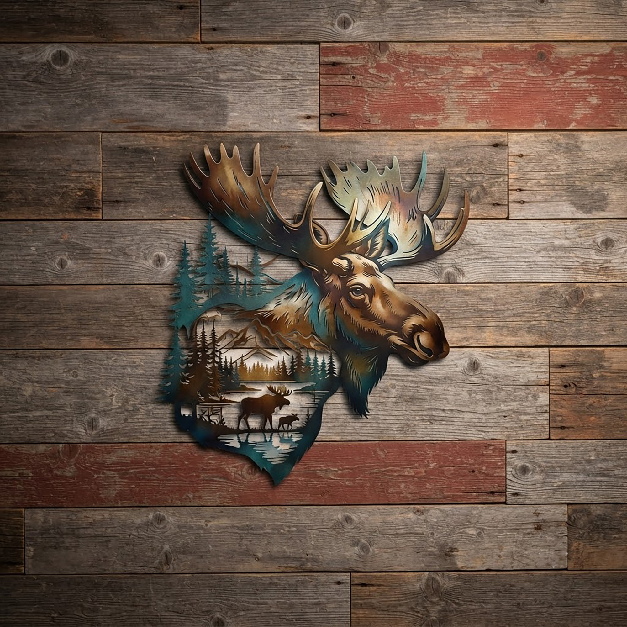 Moose Metal Wall Art - product view 2