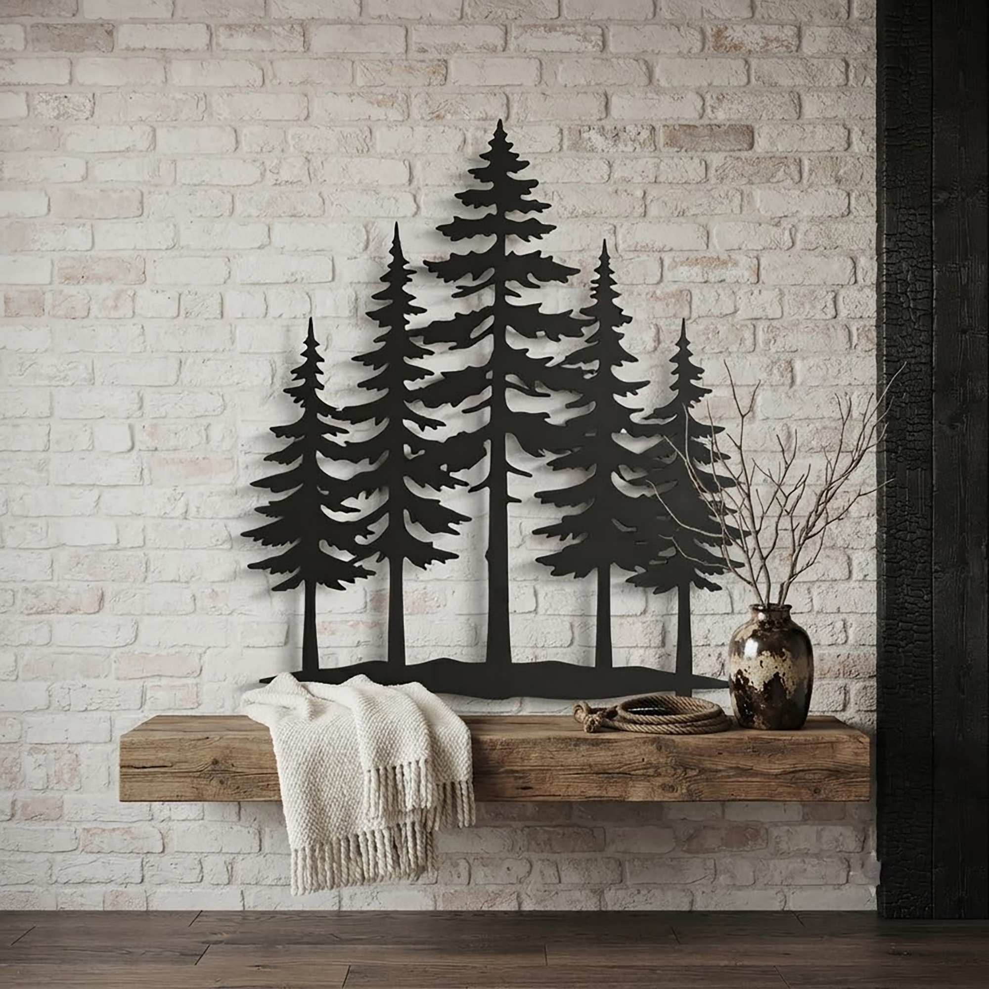 Pine Forest Metal Wall Art - product view 2