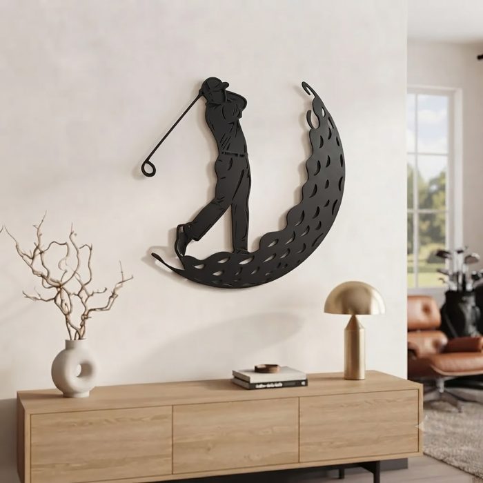 Golfer Metal Wall Art