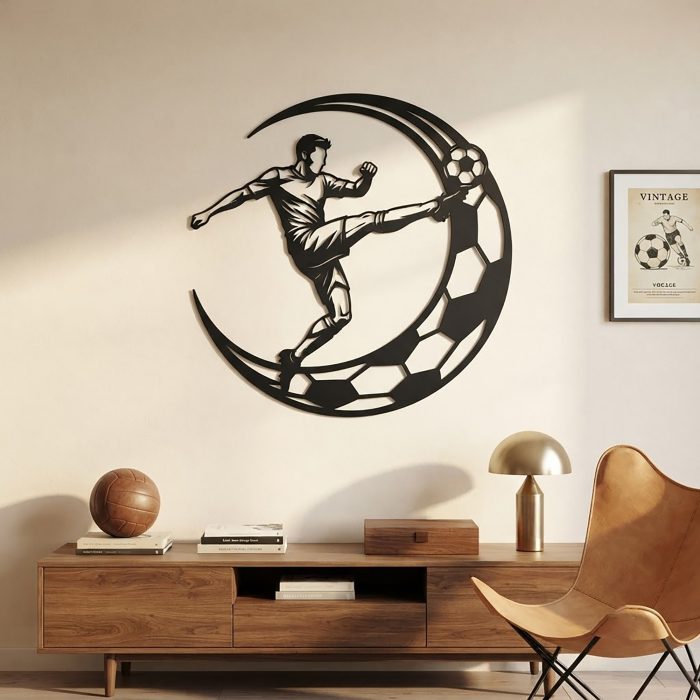 Soccer Player Metal Wall Art
