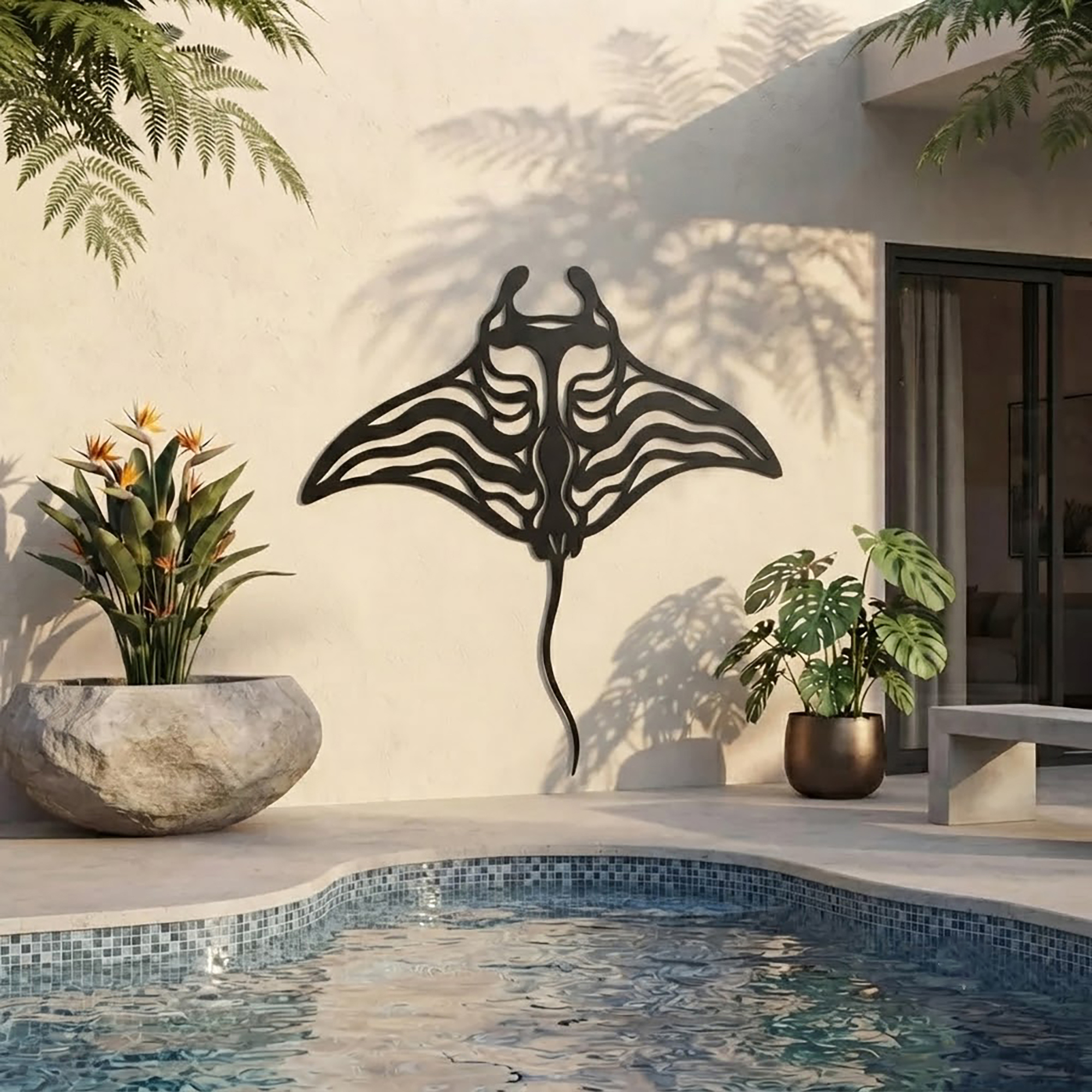 Manta Ray Metal Wall Art