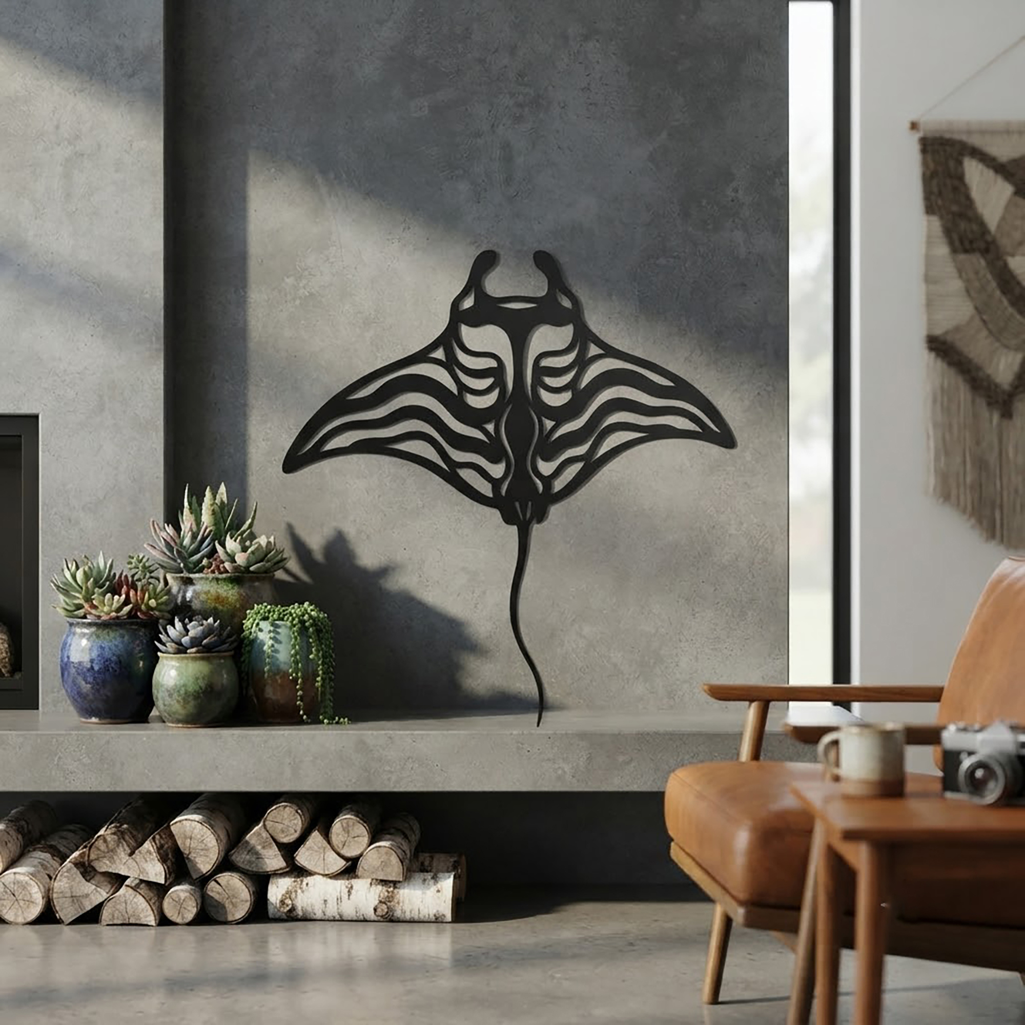 Manta Ray Metal Wall Art - product view 2