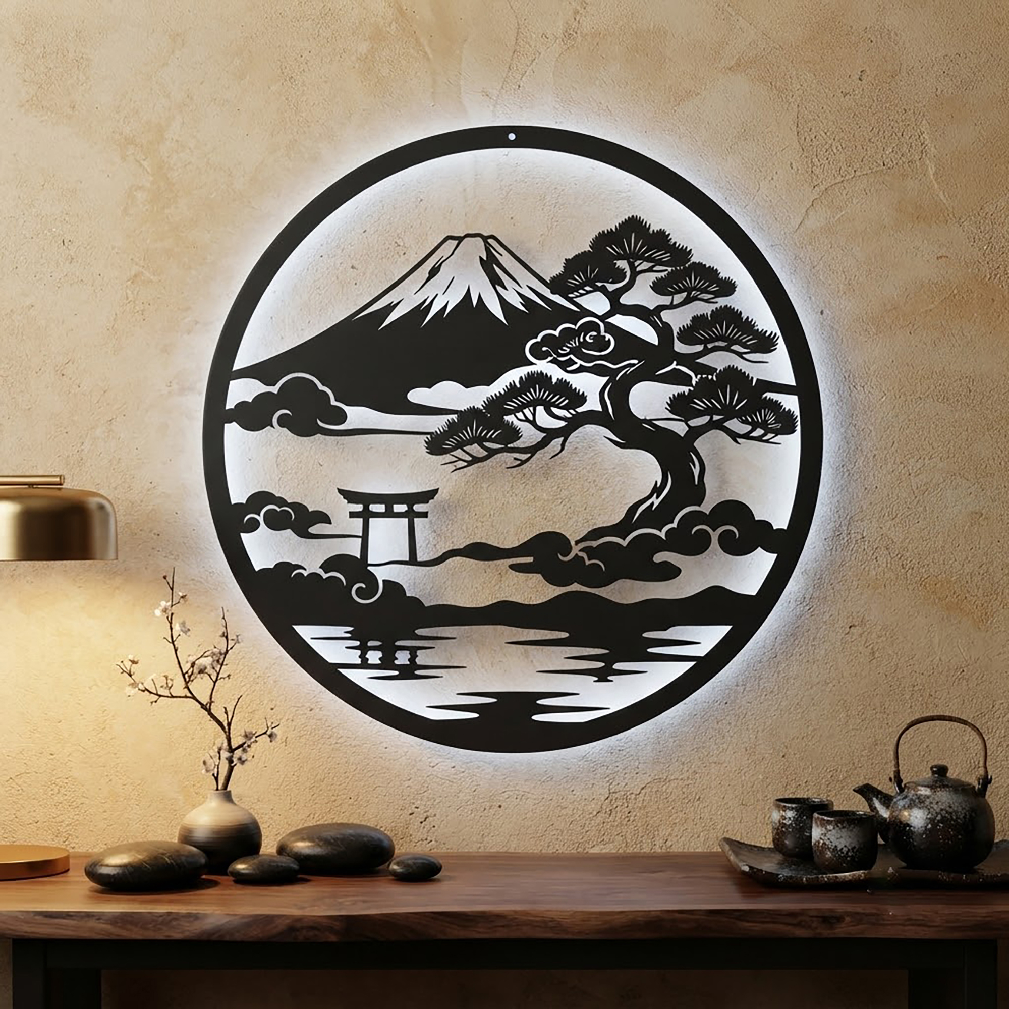 Mount Fuji LED Metal Wall Art - product view 2