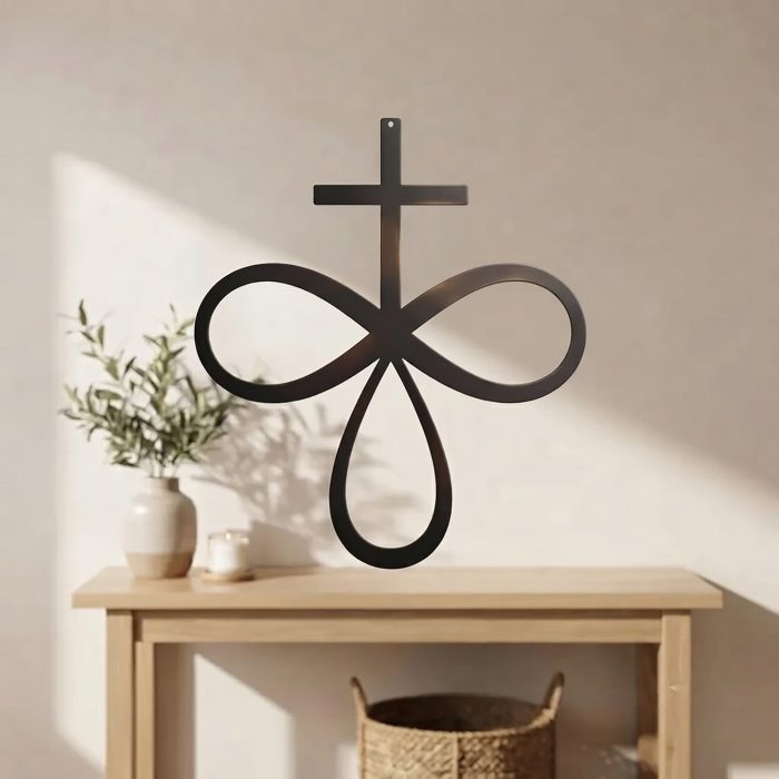 Christian Infinity Cross Metal Wall Art