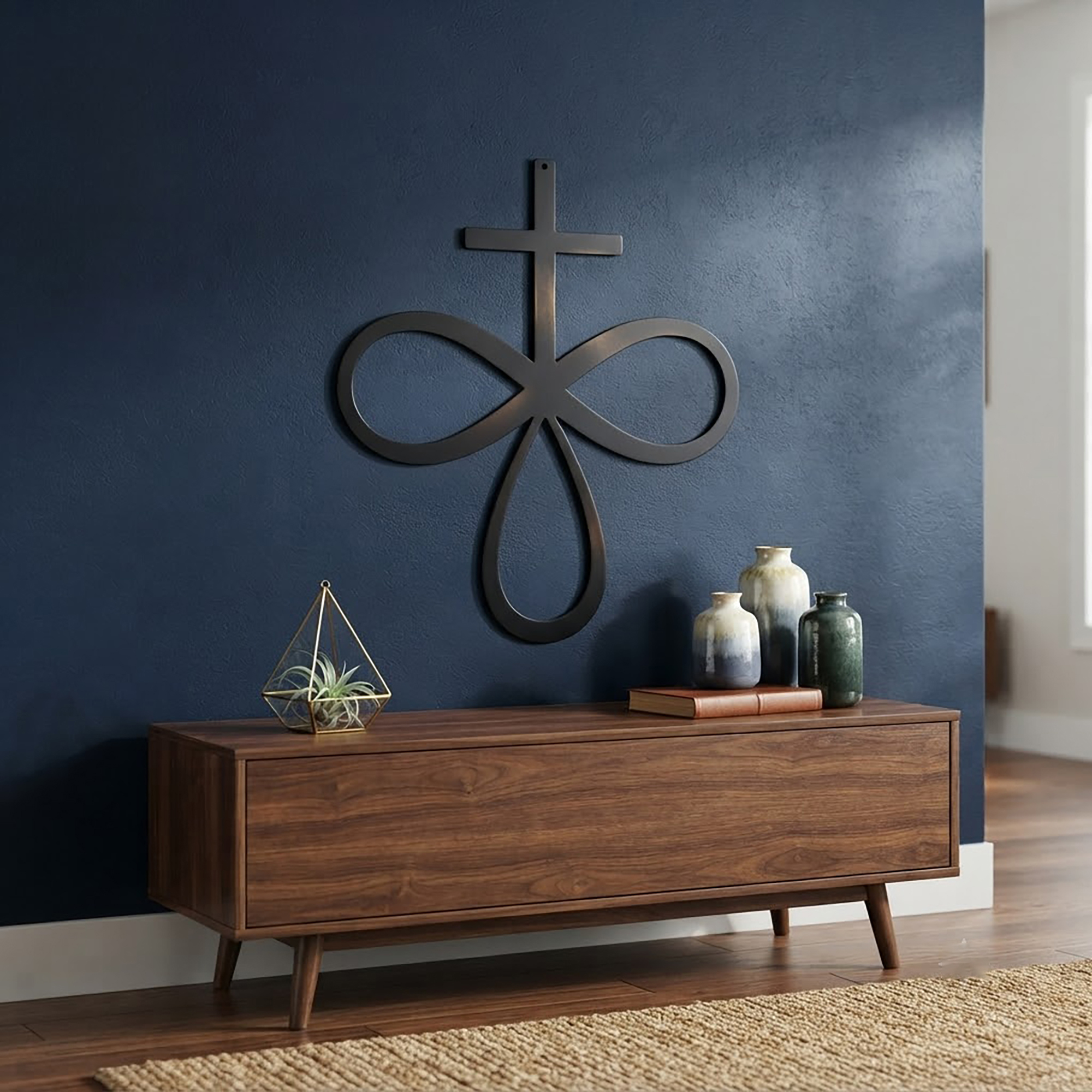 Christian Infinity Cross Metal Wall Art - product view 2