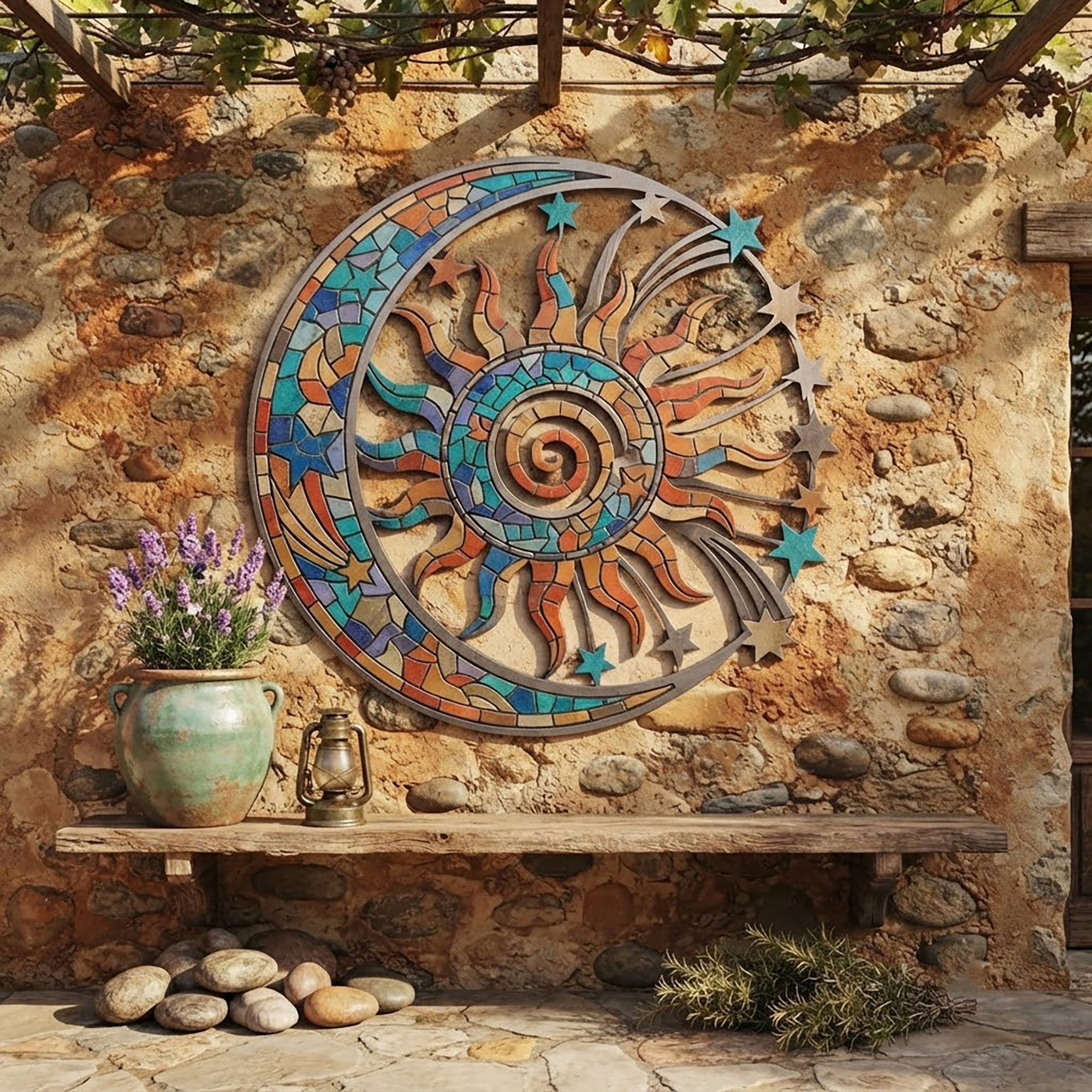 Sun and Moon Metal Wall Art - product view 2