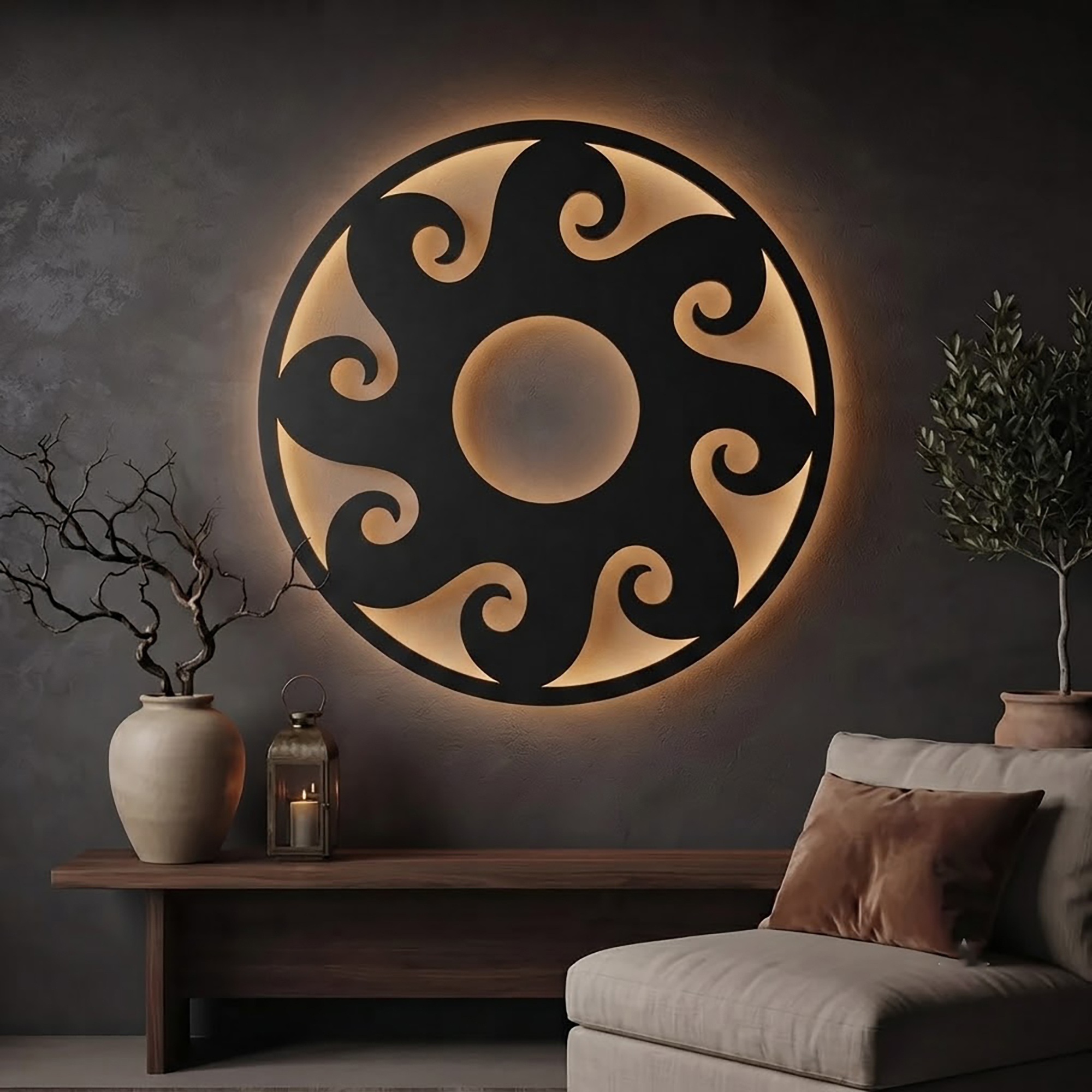 Ocean Wave LED Metal Wall Art