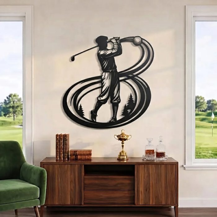 Golfer Metal Wall Art