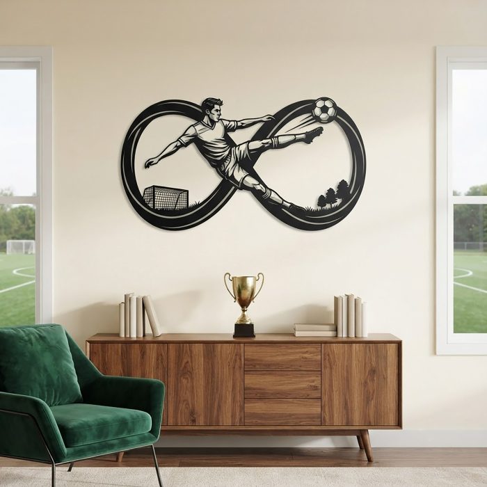 Soccer Player Metal Wall Art