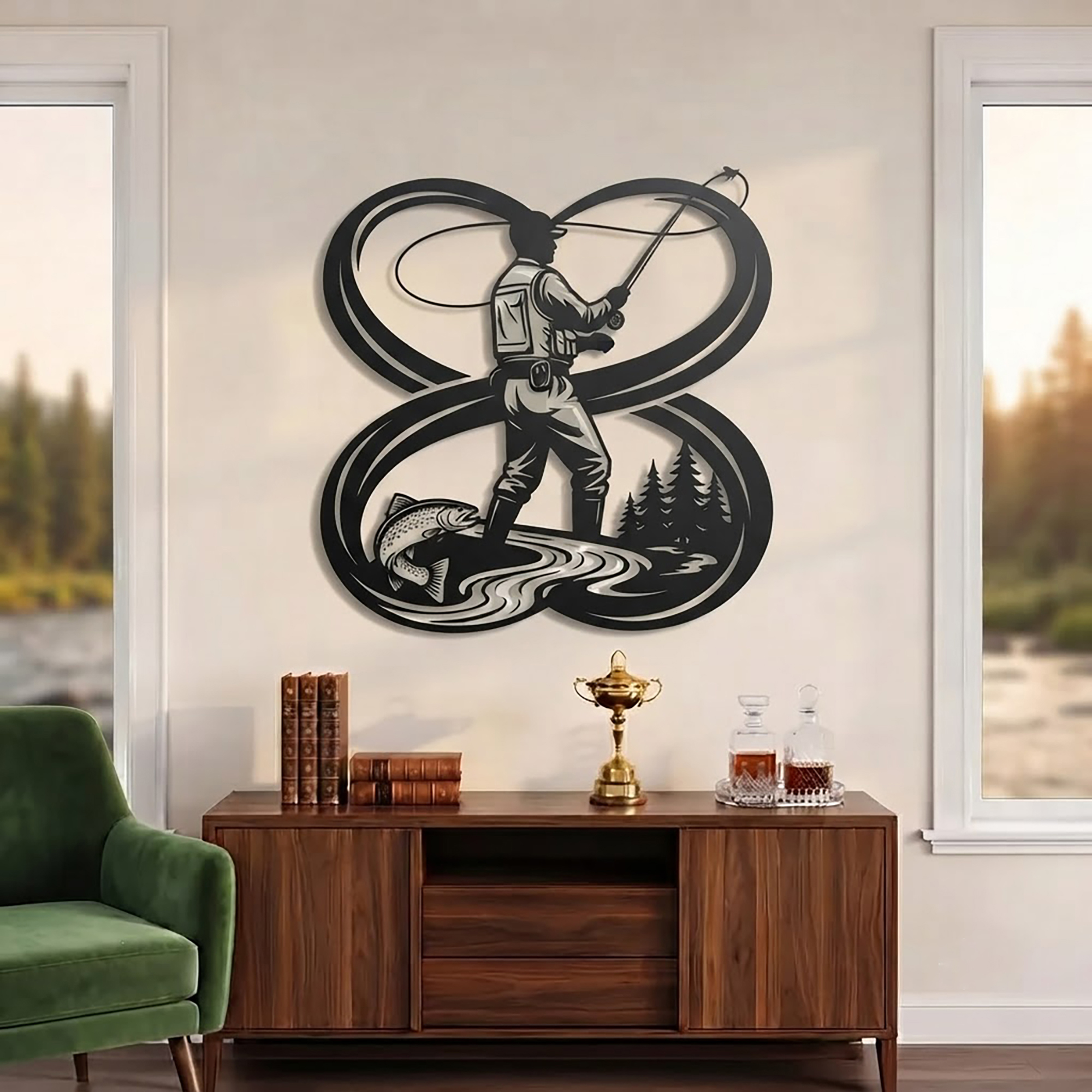 Fly Fishing Metal Wall Art
