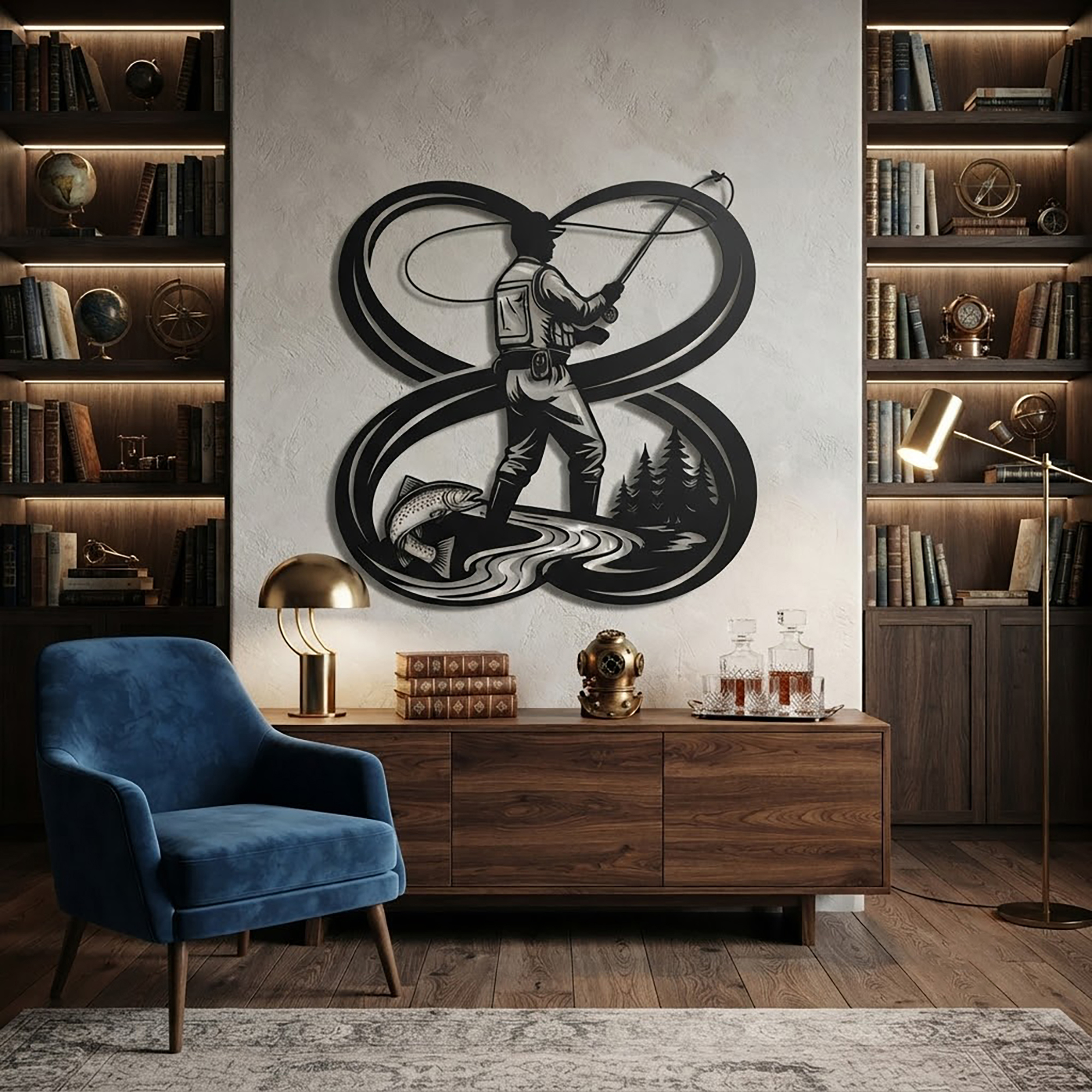 Fly Fishing Metal Wall Art - product view 2