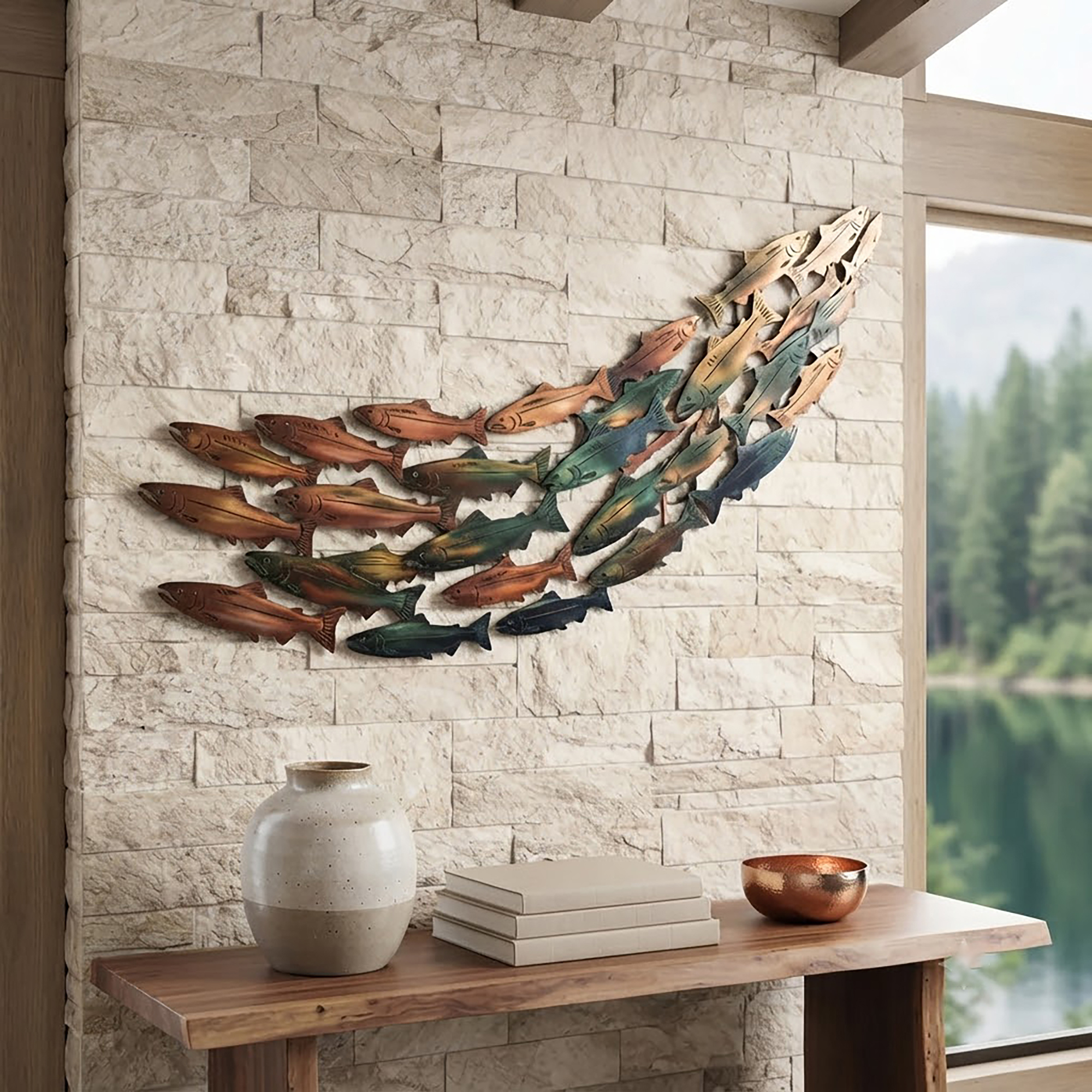 School of Fish Metal Wall Art