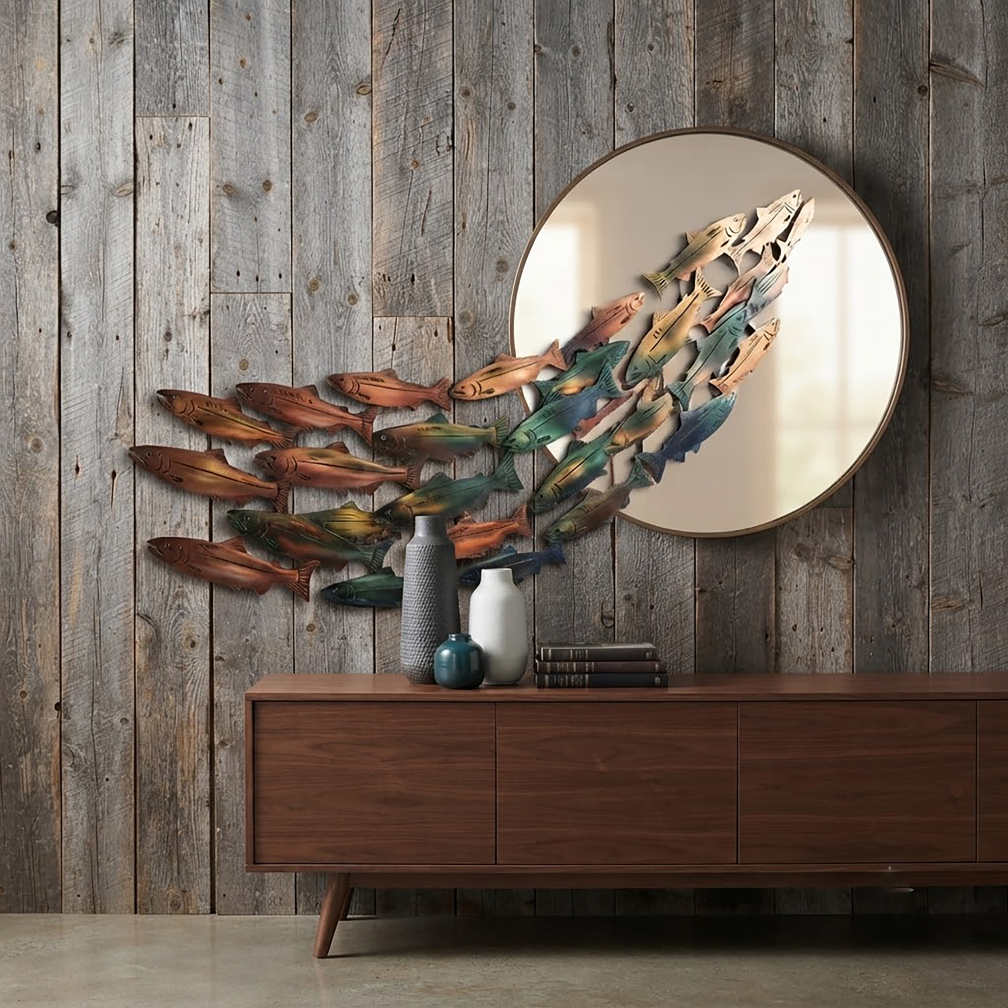 School of Fish Metal Wall Art - product view 2
