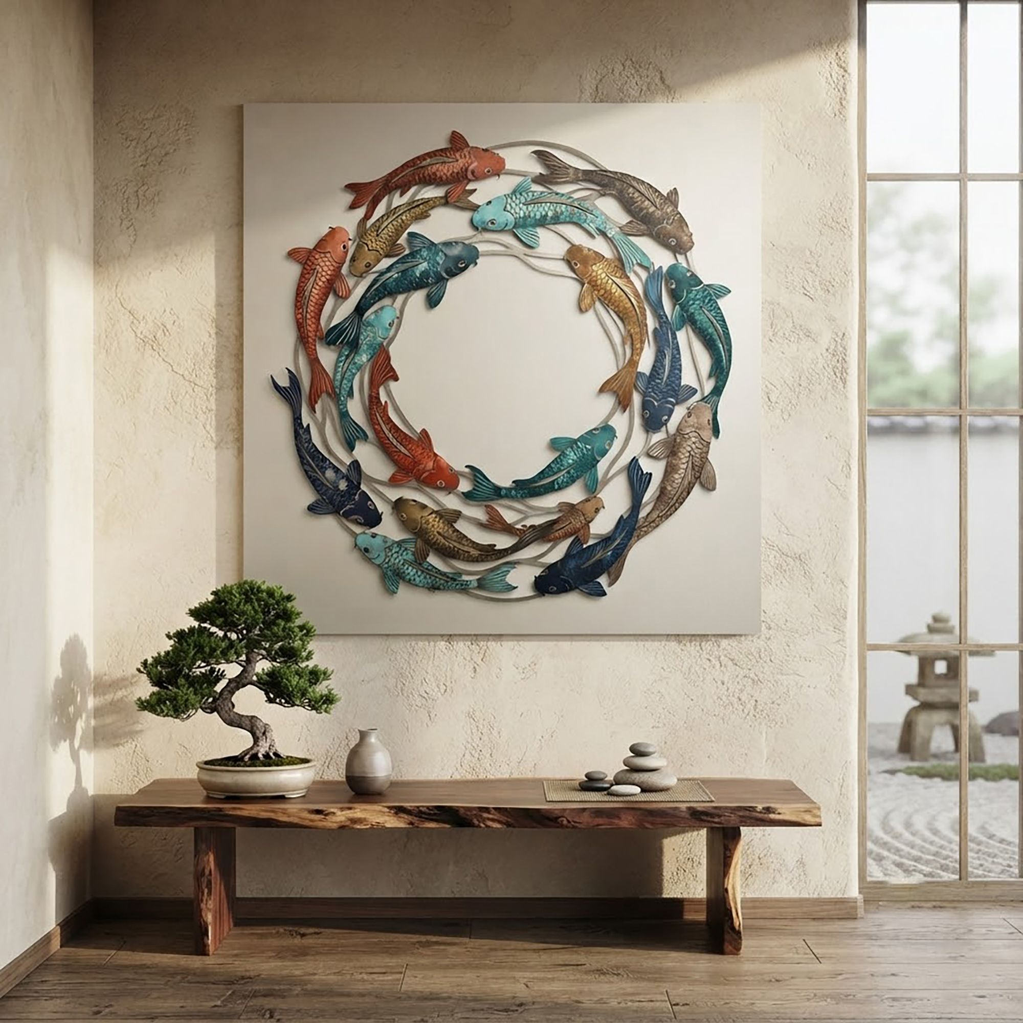 Koi Fish Metal Wall Art - product view 2