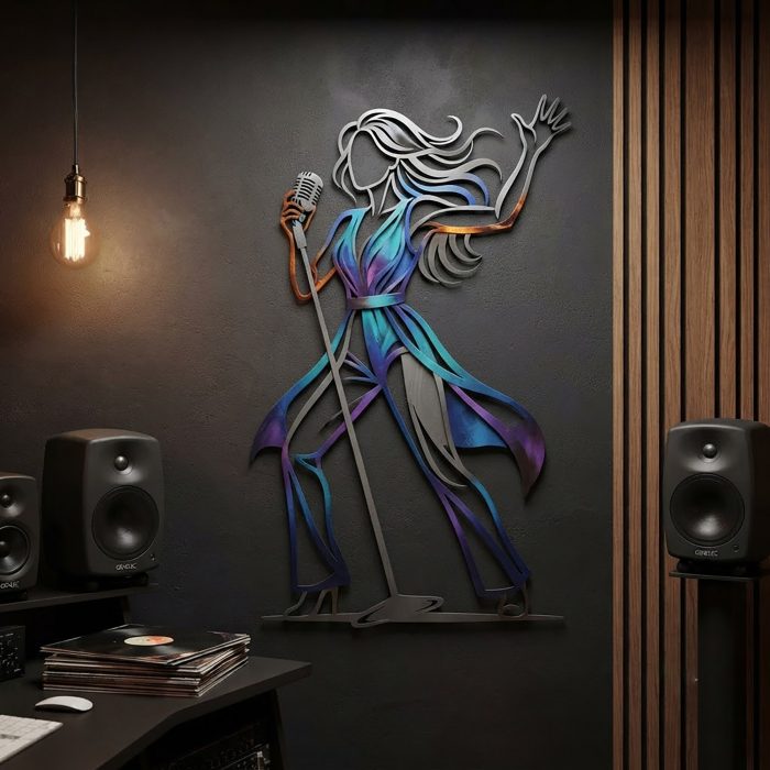 Female Singer Metal Wall Art