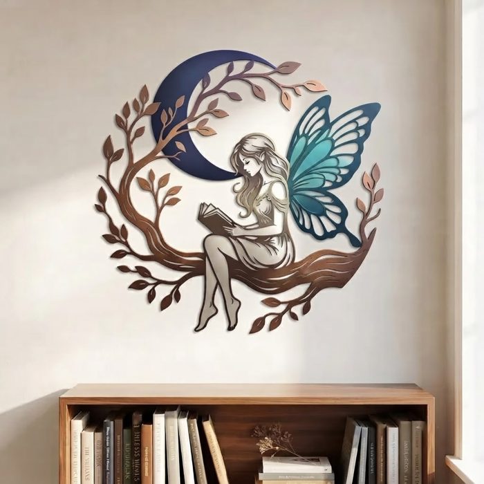 Reading Fairy Metal Wall Art