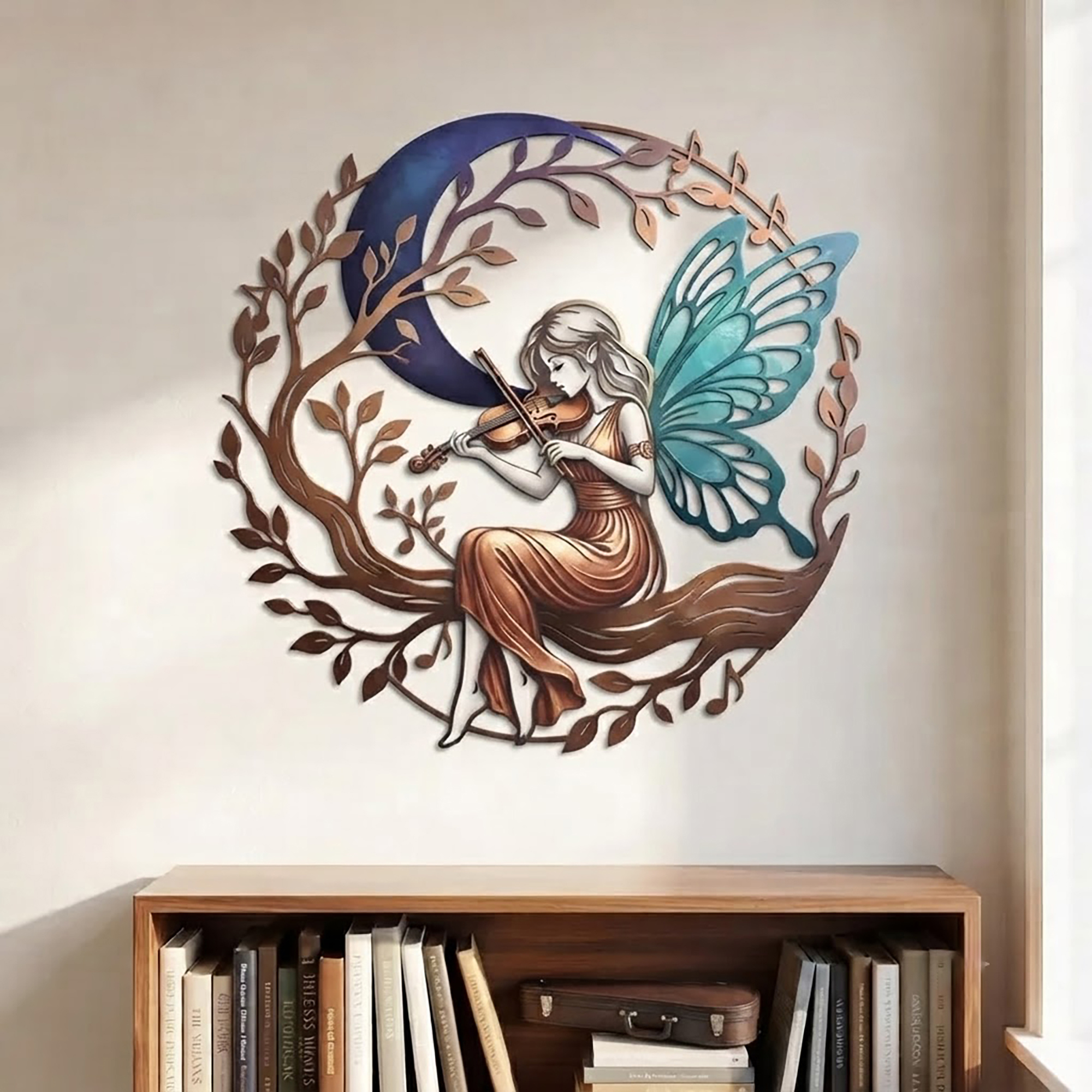 Violin Fairy Metal Wall Art