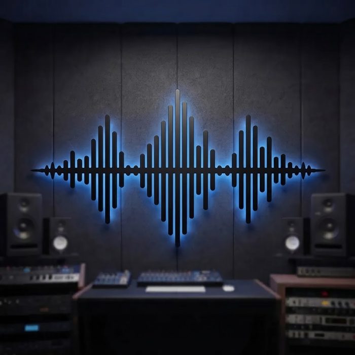 LED Soundwave Metal Wall Art