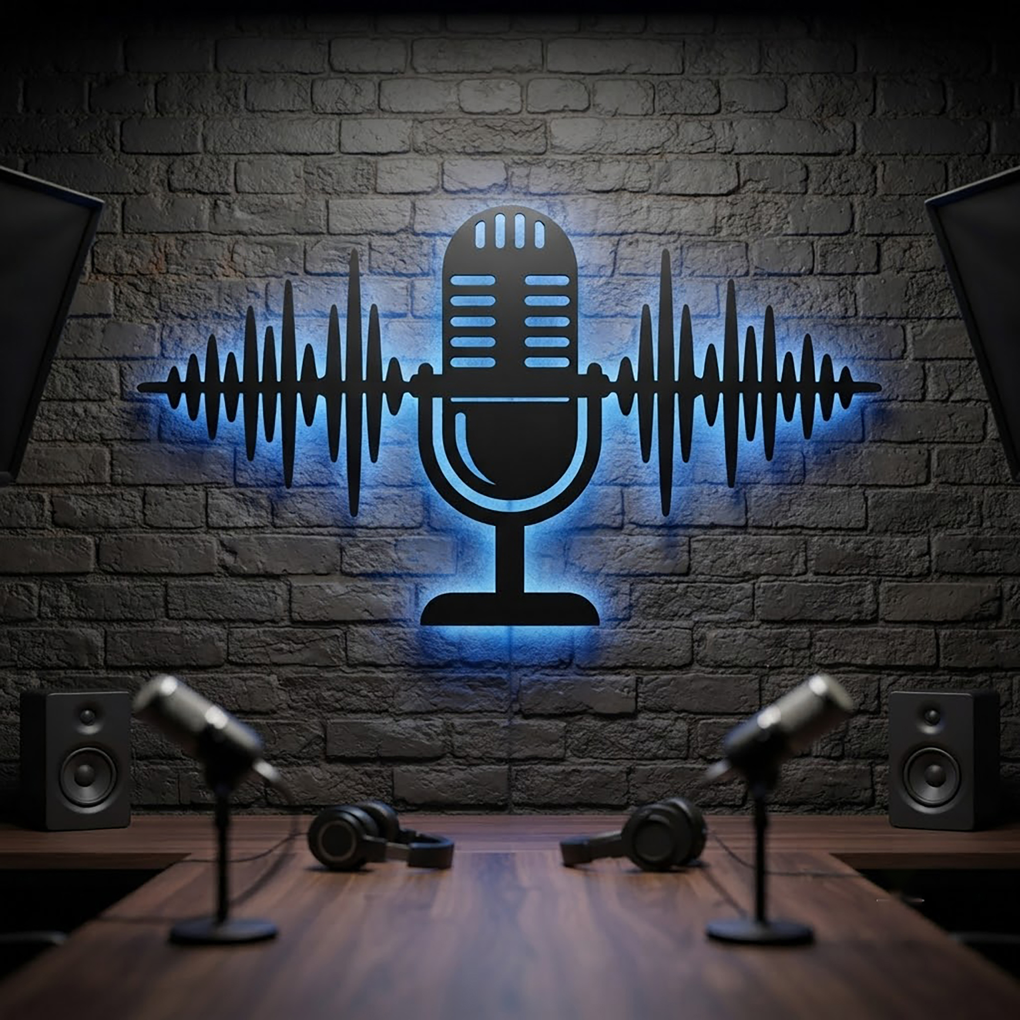 LED Microphone Metal Wall Art - product view 2