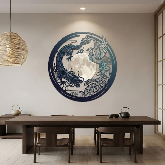 Dragon and Phoenix Metal Wall Art