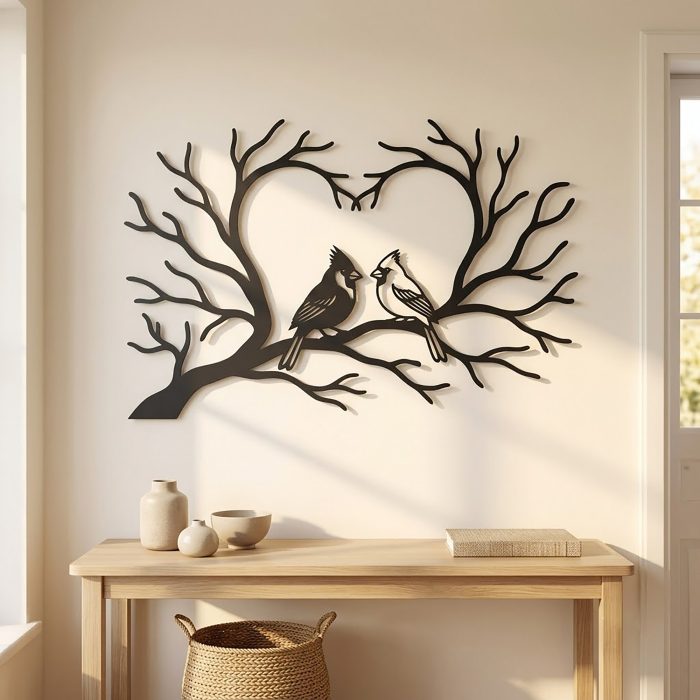 Cardinal Couple Metal Wall Art