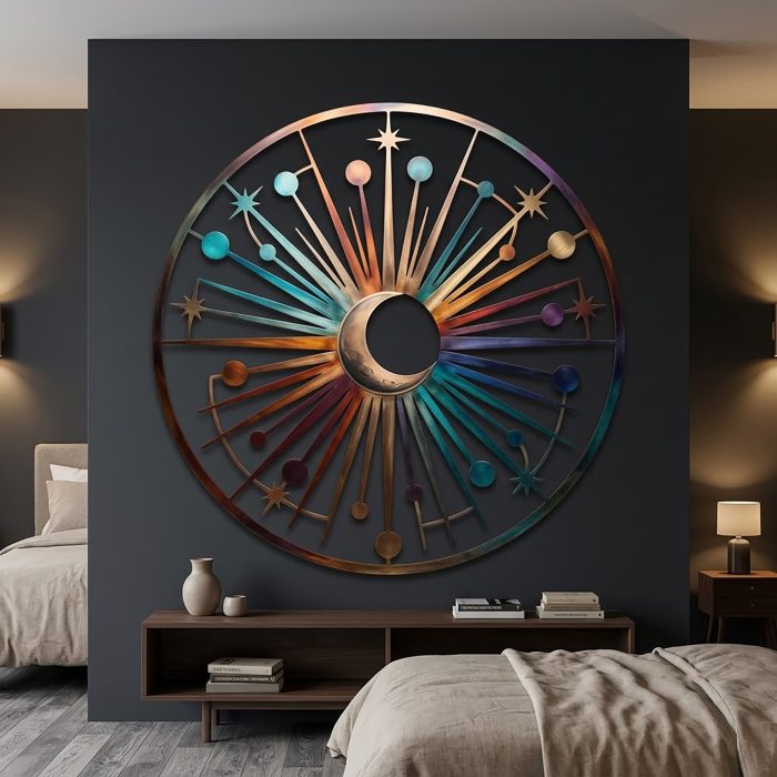 Celestial Moon Metal Wall Art