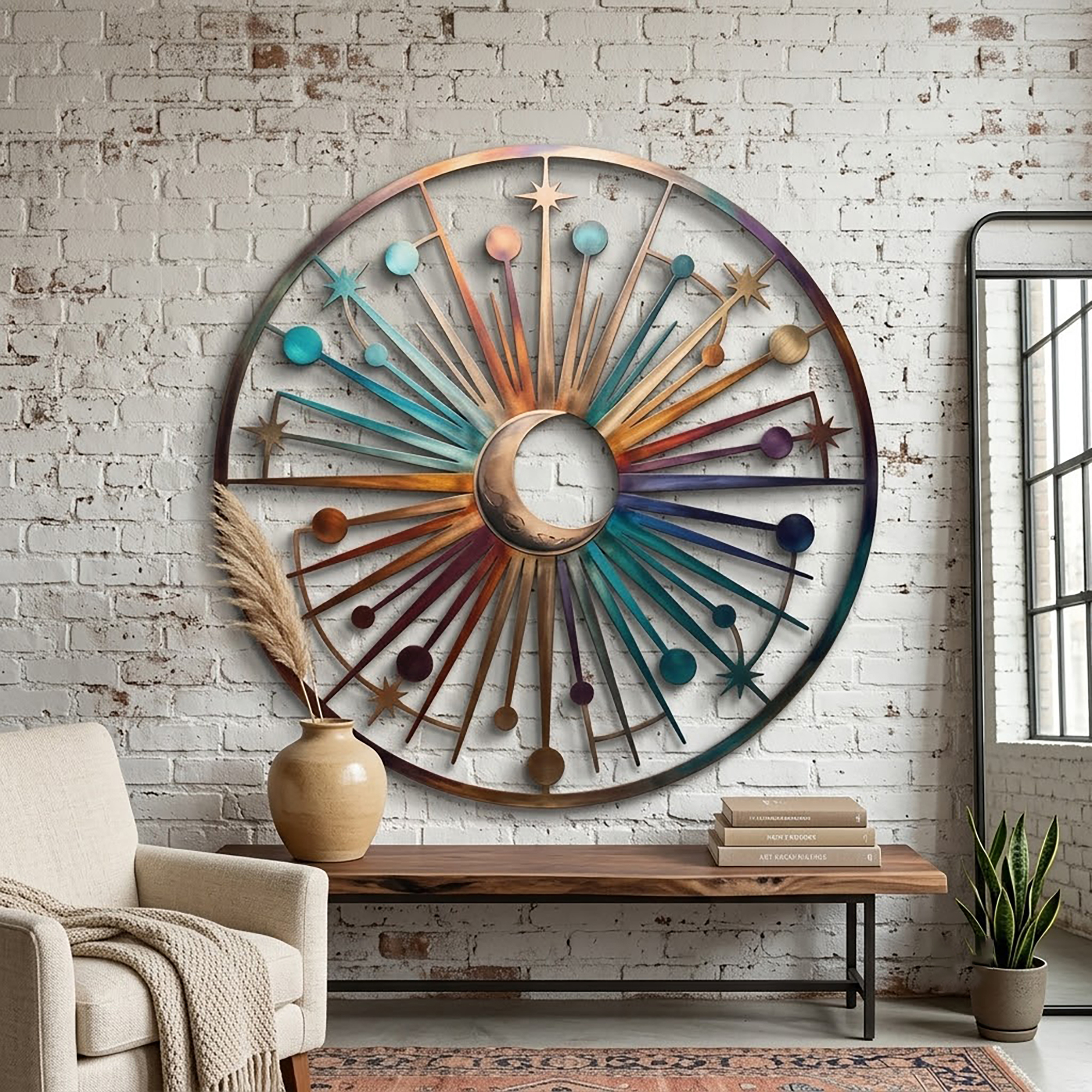 Celestial Moon Metal Wall Art - product view 2