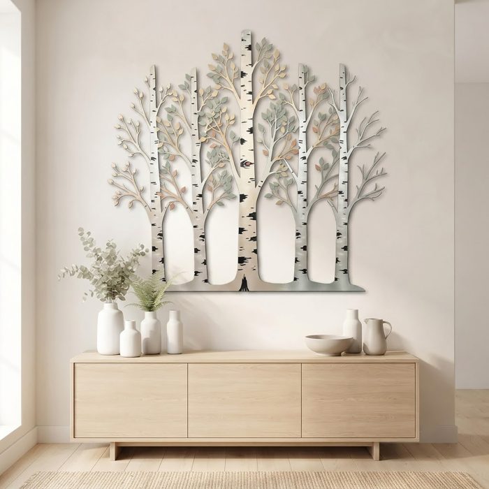 Birch Tree Metal Wall Art