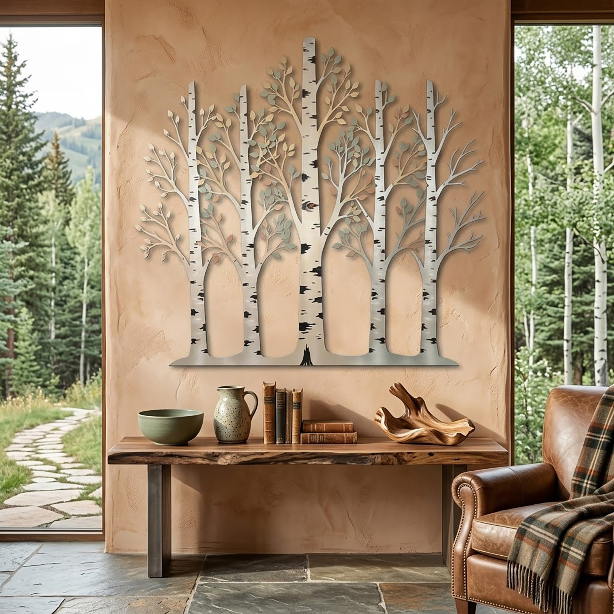 Birch Tree Metal Wall Art - product view 2