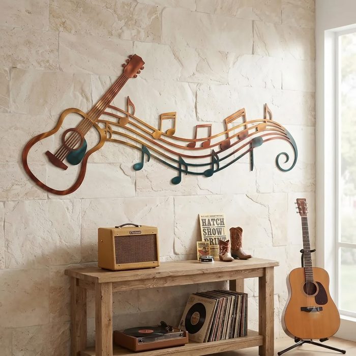 Acoustic Guitar Metal Wall Art