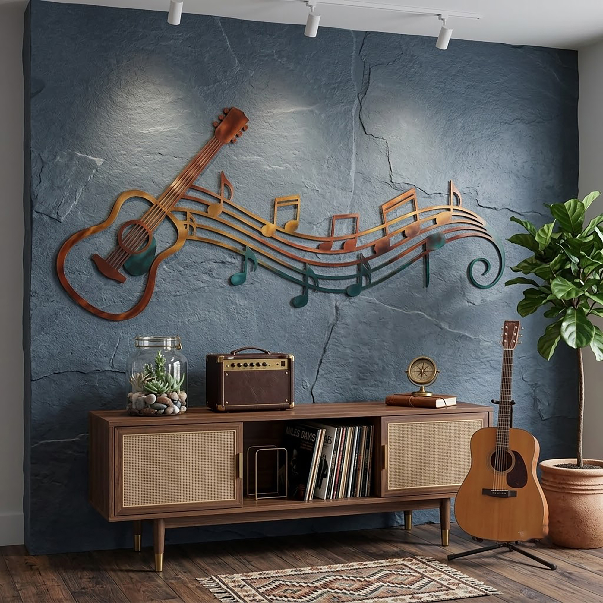 Acoustic Guitar Metal Wall Art - product view 2