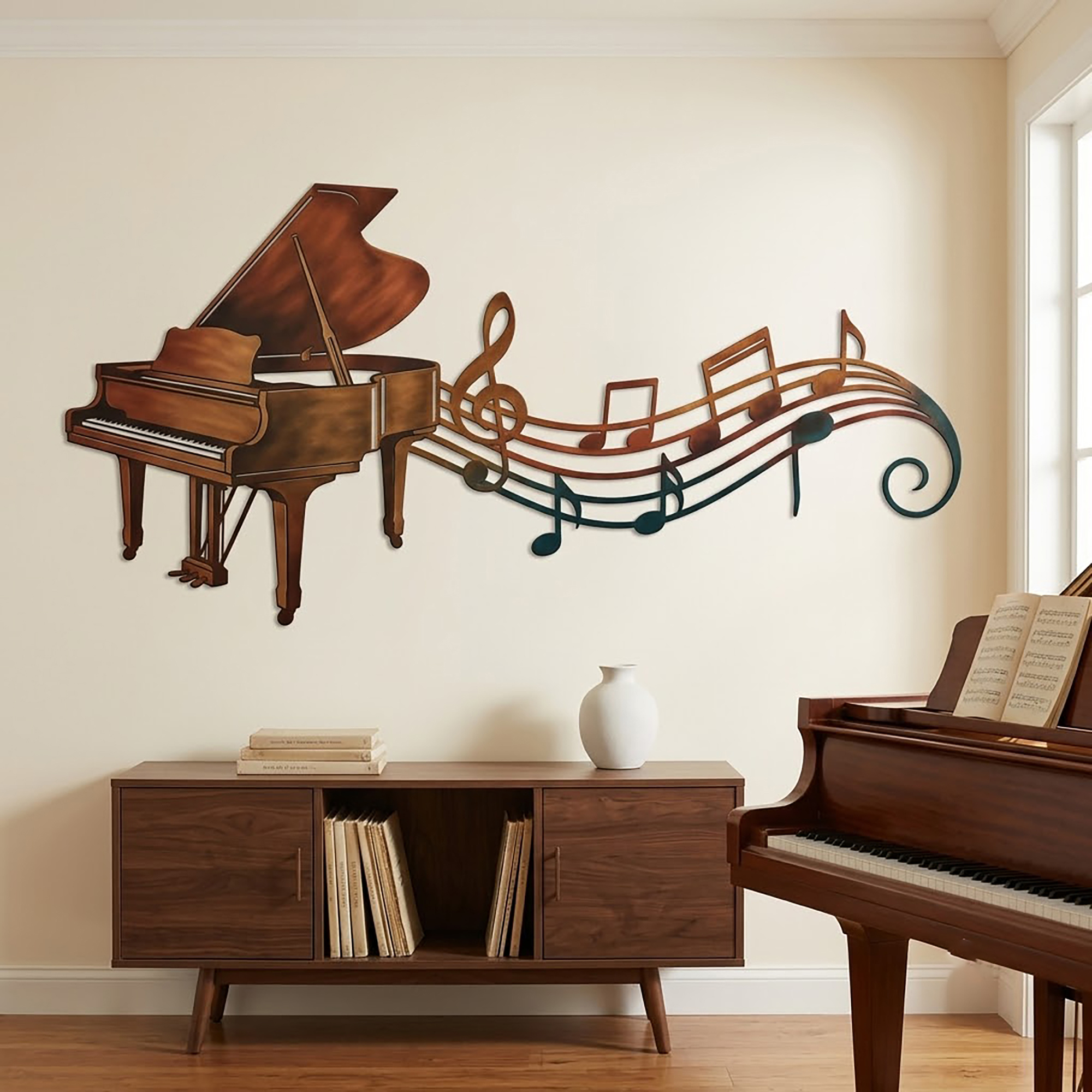 Grand Piano Metal Wall Art