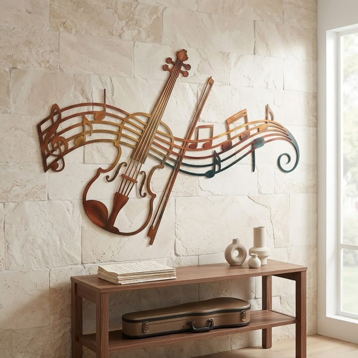 Violin Metal Wall Art