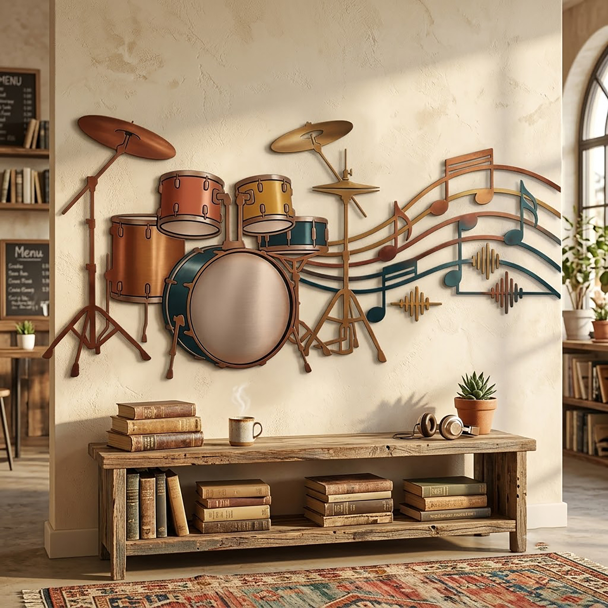 Drum Set Metal Wall Art - product view 2