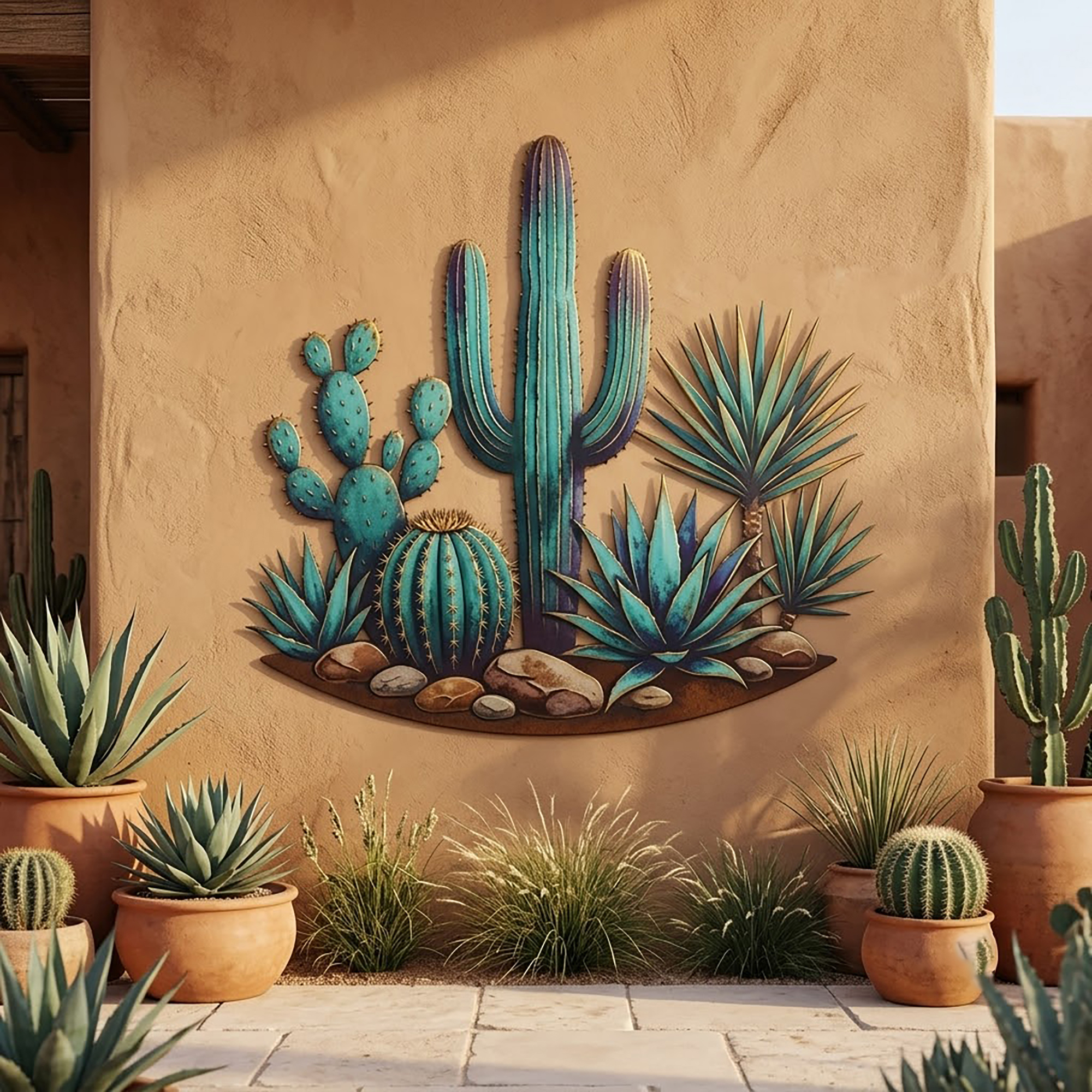 Desert Cactus Metal Wall Art